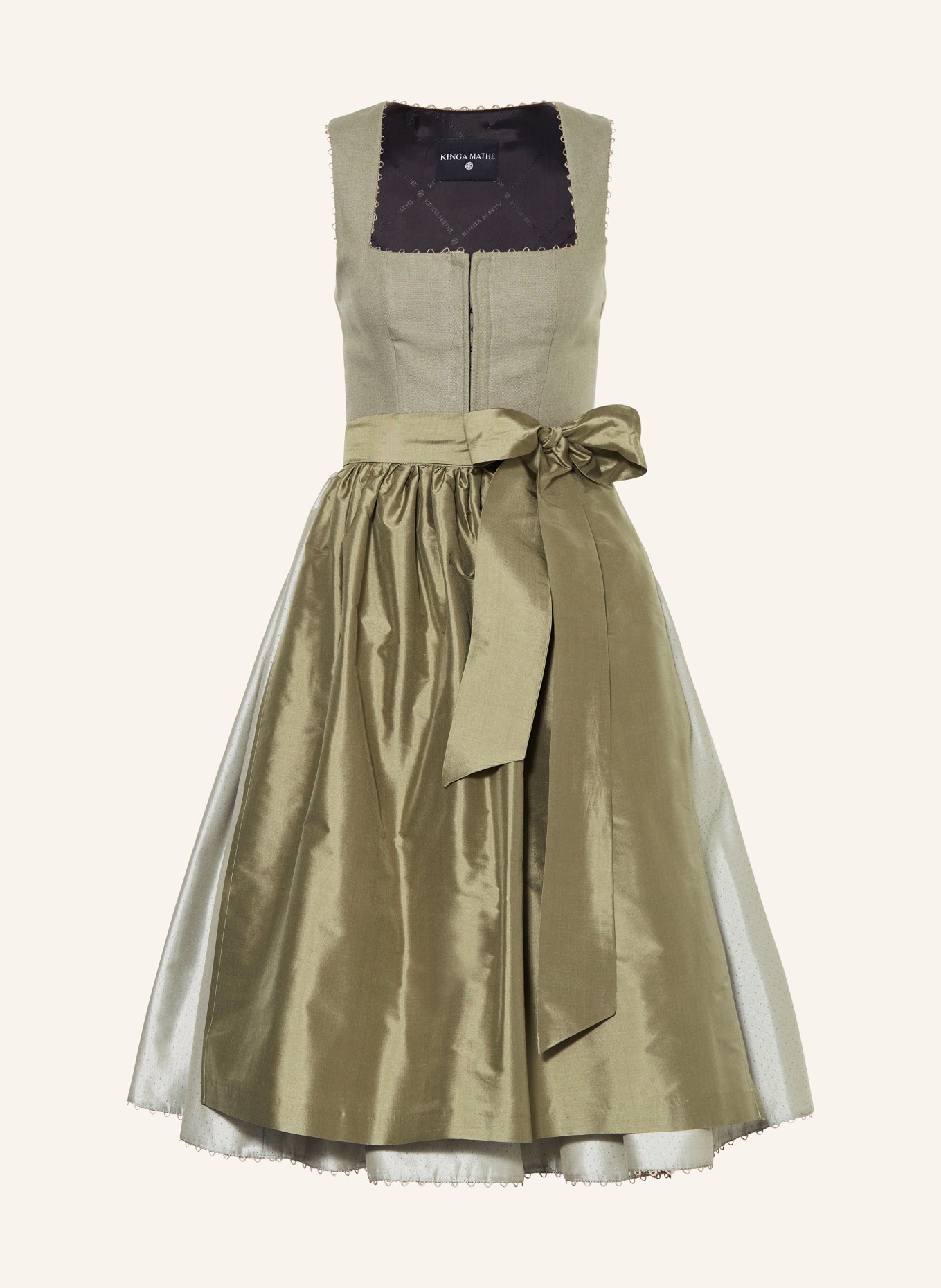 KINGA MATHE Dirndl MÜNCHEN mit Leinen: GRÜN