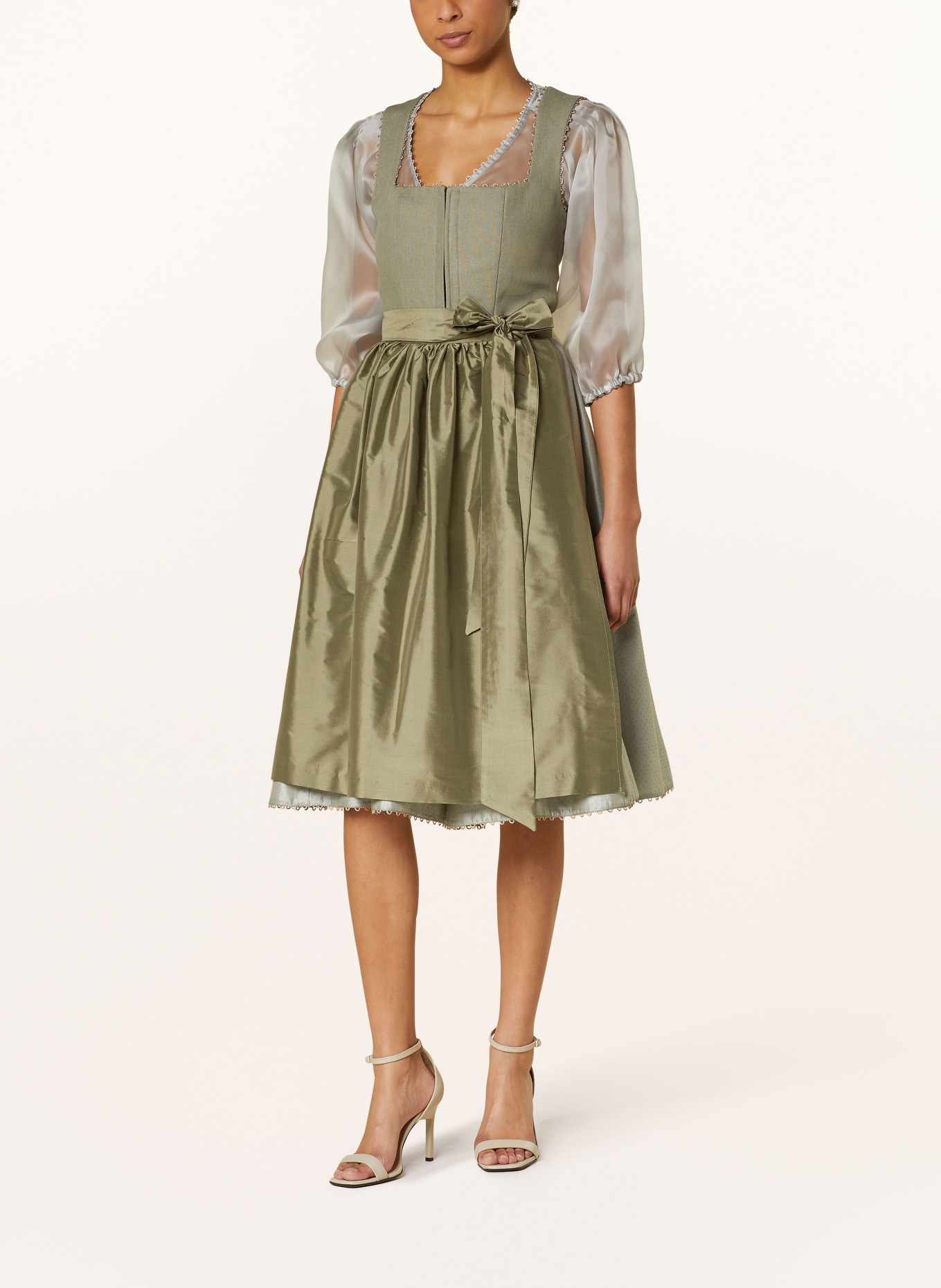 KINGA MATHE Dirndl MÜNCHEN mit Leinen: GRÜN