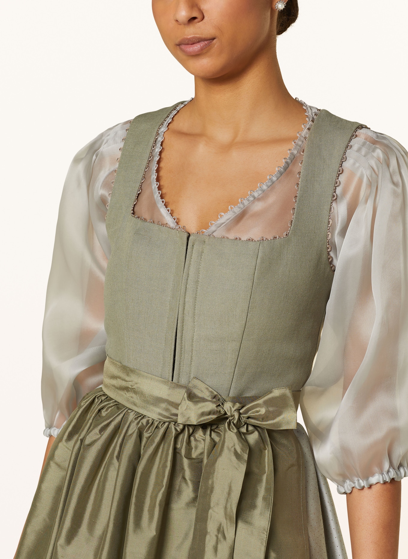 KINGA MATHE Dirndl MÜNCHEN mit Leinen: GRÜN