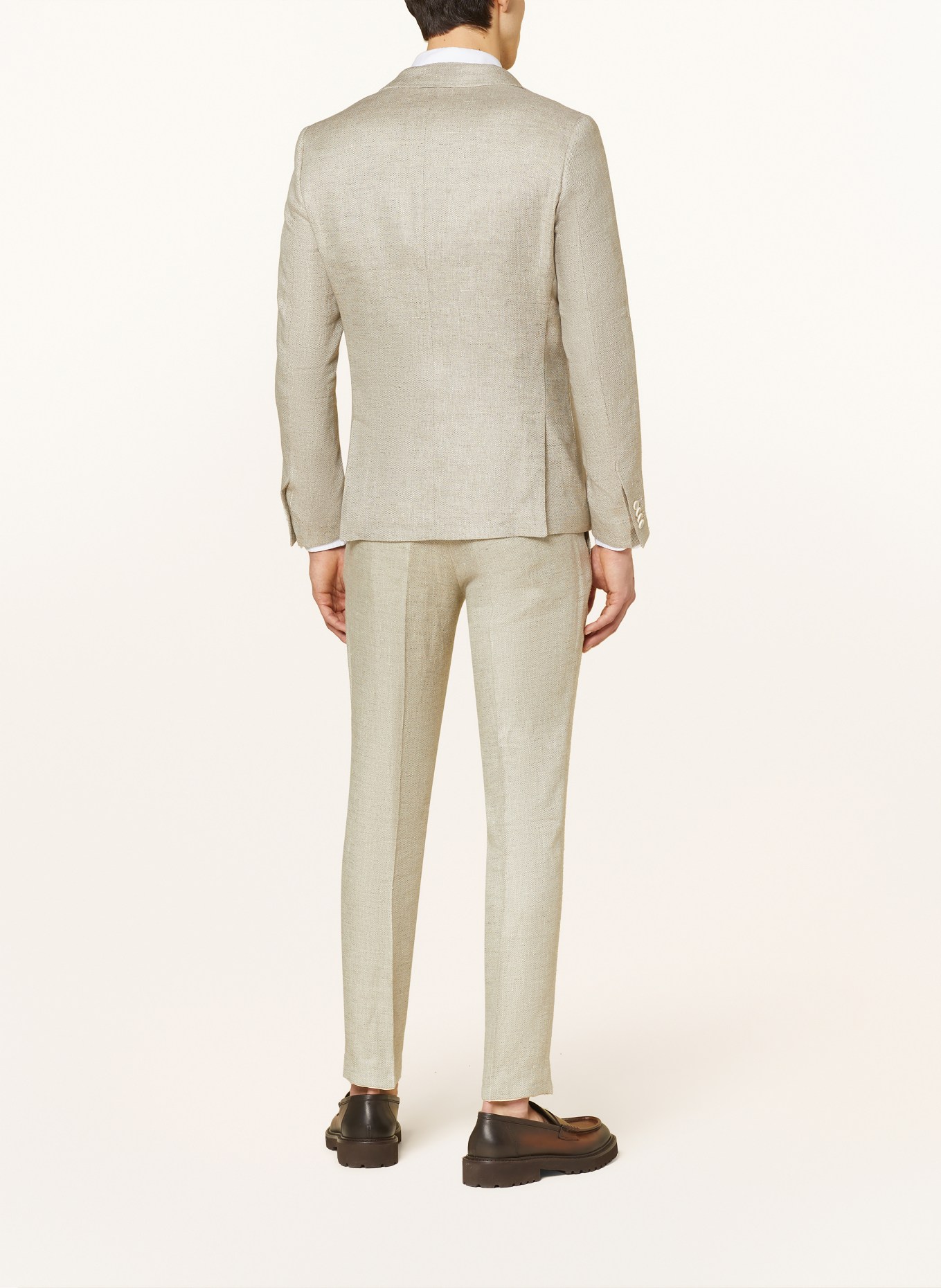 CG - CLUB of GENTS Suit jacket SG PETERSON slim fit with linen, Color: 21 HELLBEIGE (Image 4)