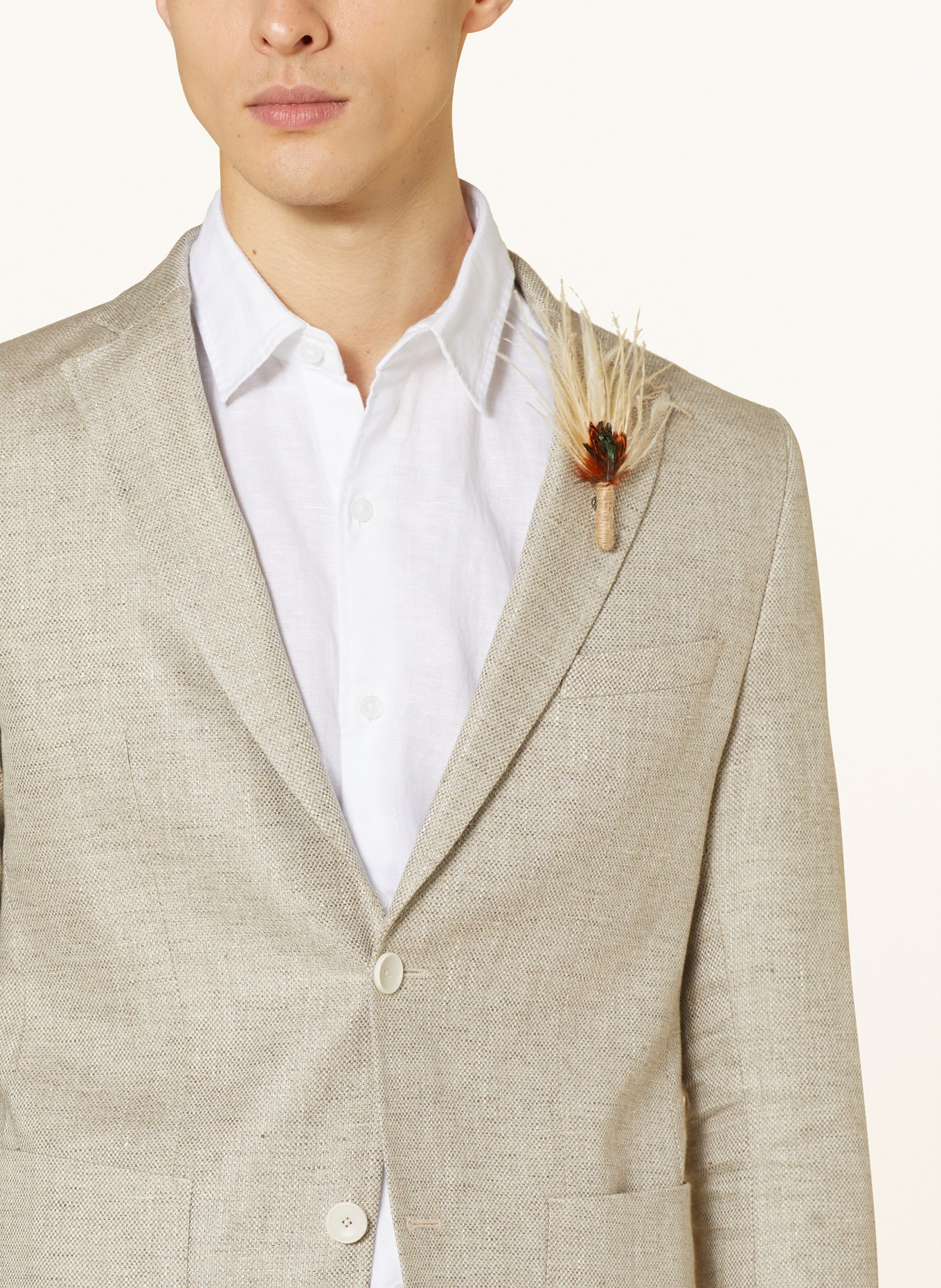CG - CLUB of GENTS Suit jacket SG PETERSON slim fit with linen, Color: 21 HELLBEIGE (Image 6)