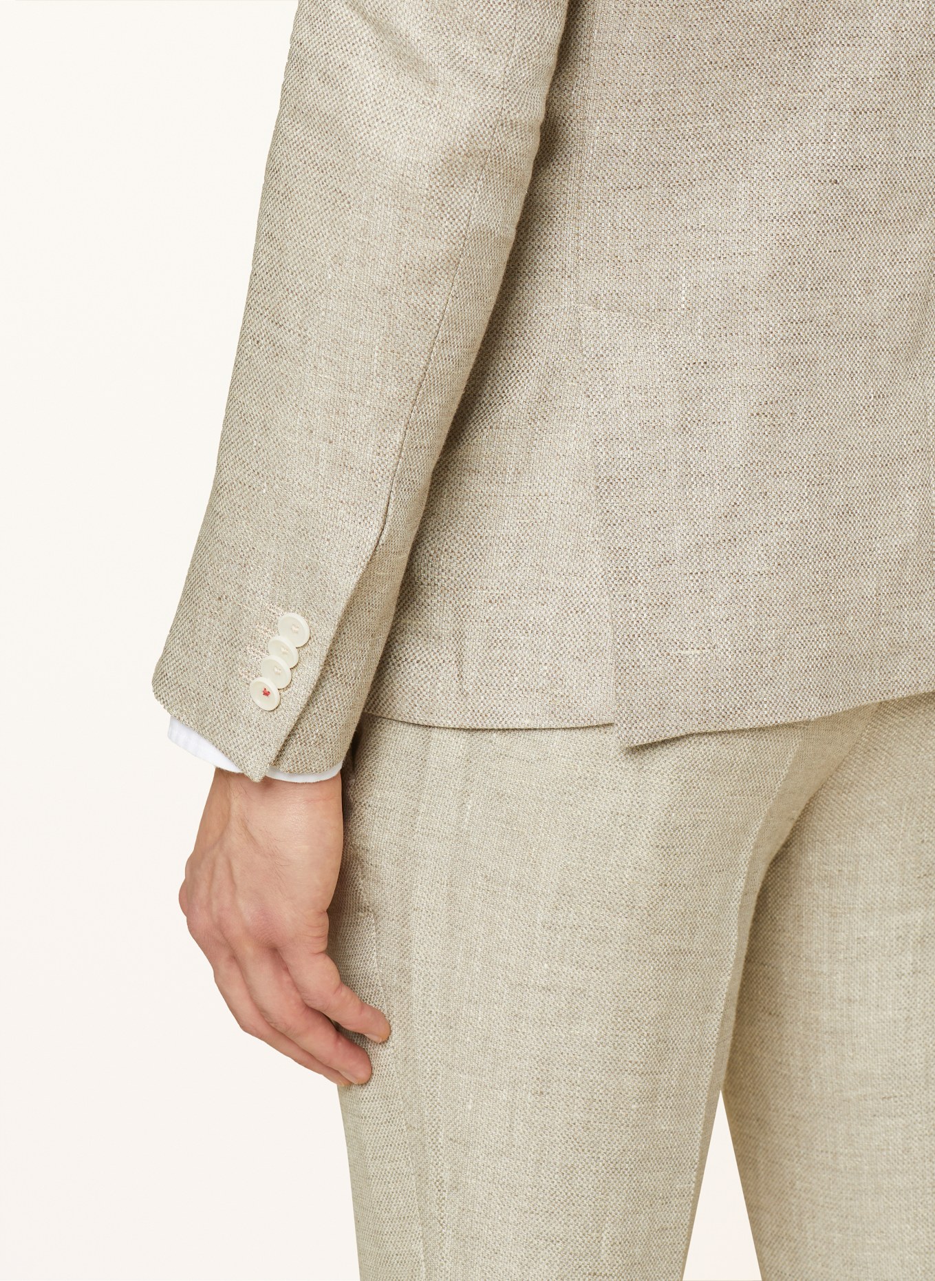 CG - CLUB of GENTS Suit jacket SG PETERSON slim fit with linen, Color: 21 HELLBEIGE (Image 7)