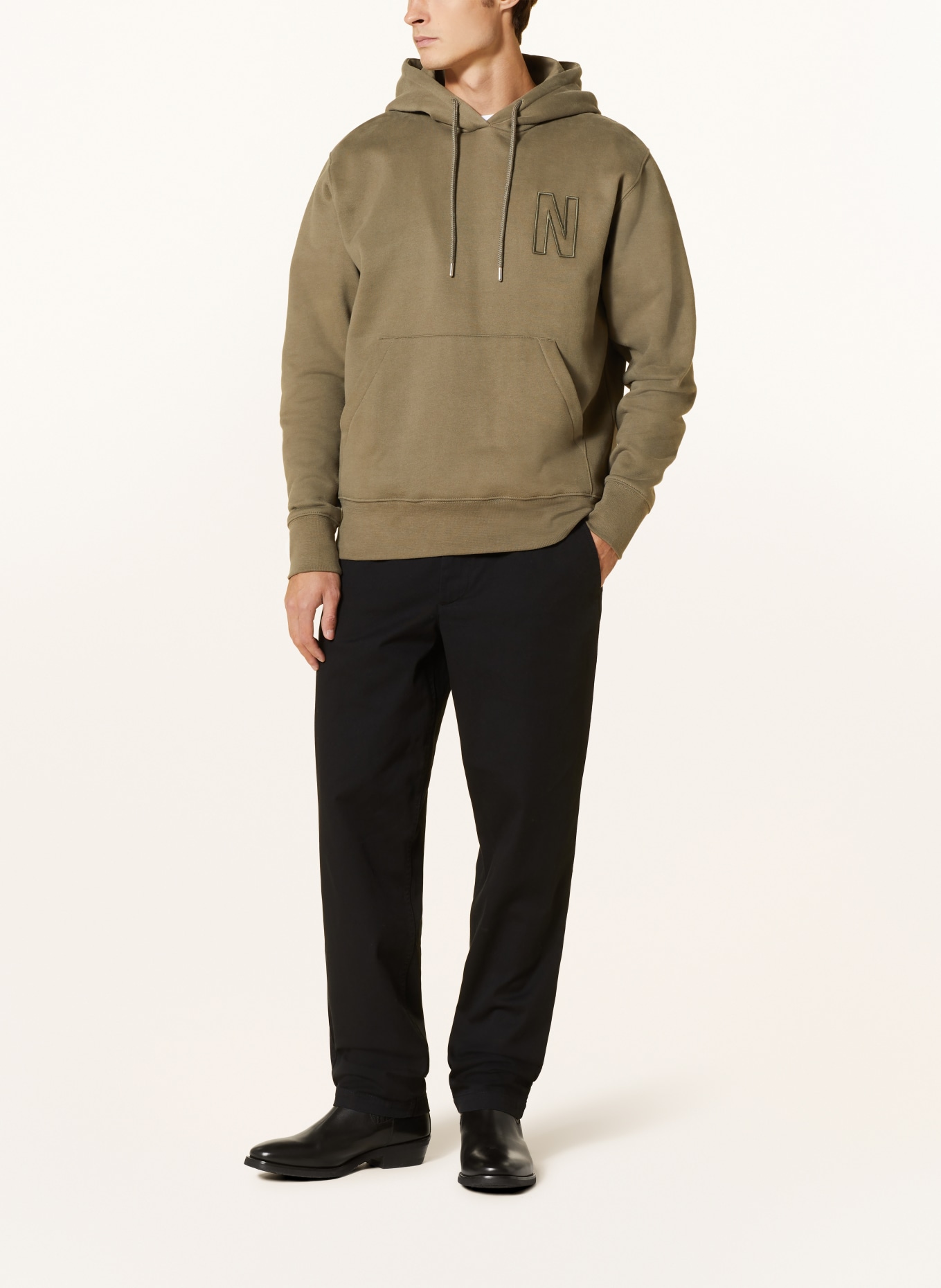 NORSE PROJECTS Hoodie ARNE, Color: KHAKI (Image 2)