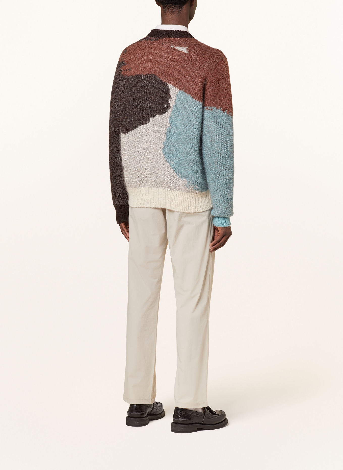 NORSE PROJECTS Sweater ARLID with alpaca and mohair, Color: DARK BROWN/ BEIGE/ MINT (Image 3)