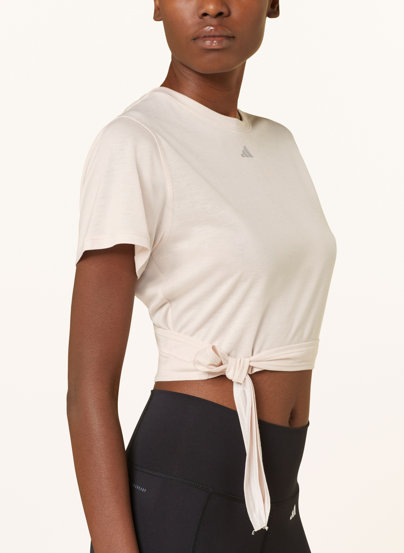 adidas T-shirt with cut-out, Color: CREAM (Image 4)