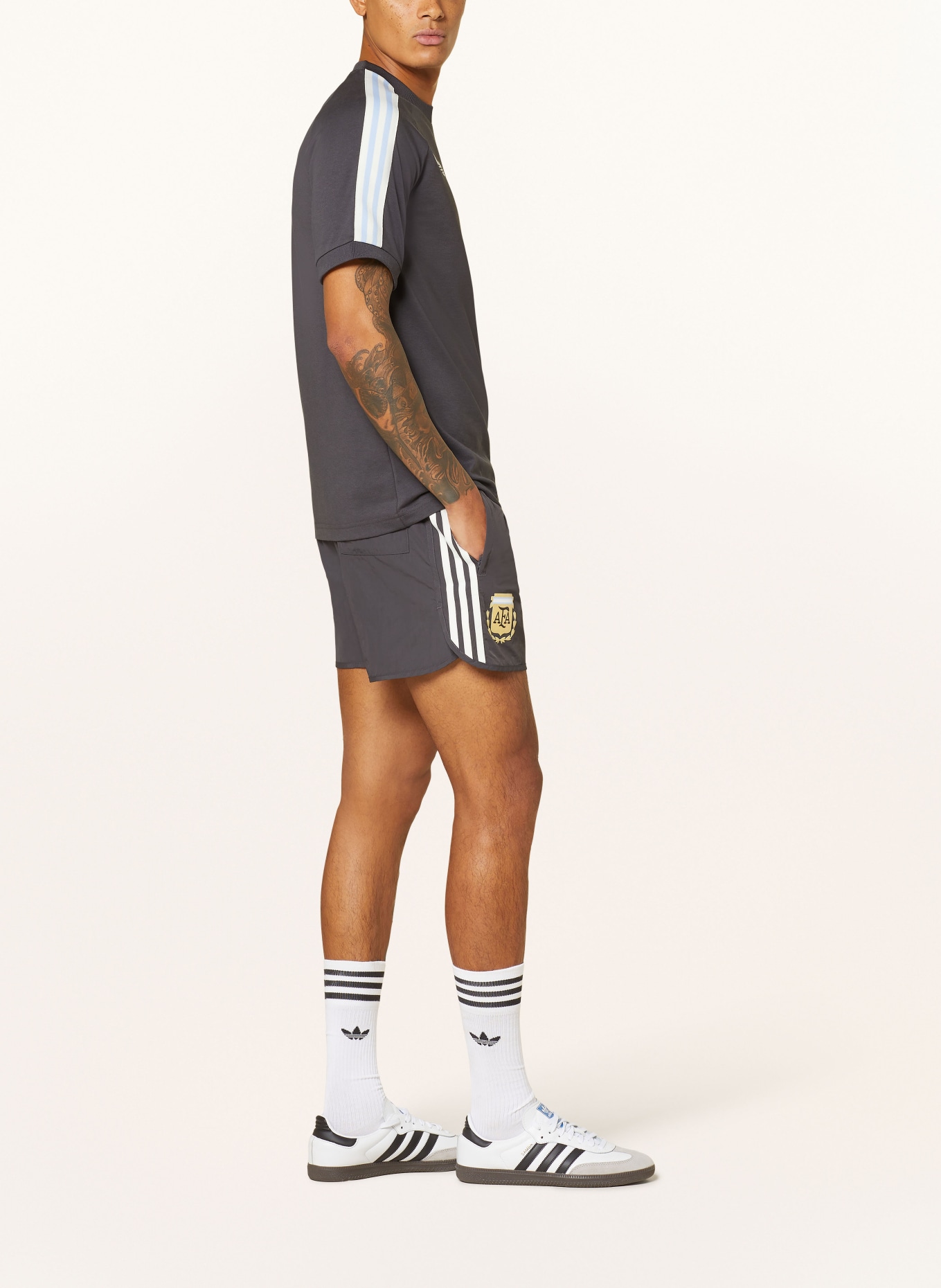 adidas Originals Training shorts ARGENTINA ADICOLOR, Color: DARK GRAY/ WHITE (Image 4)