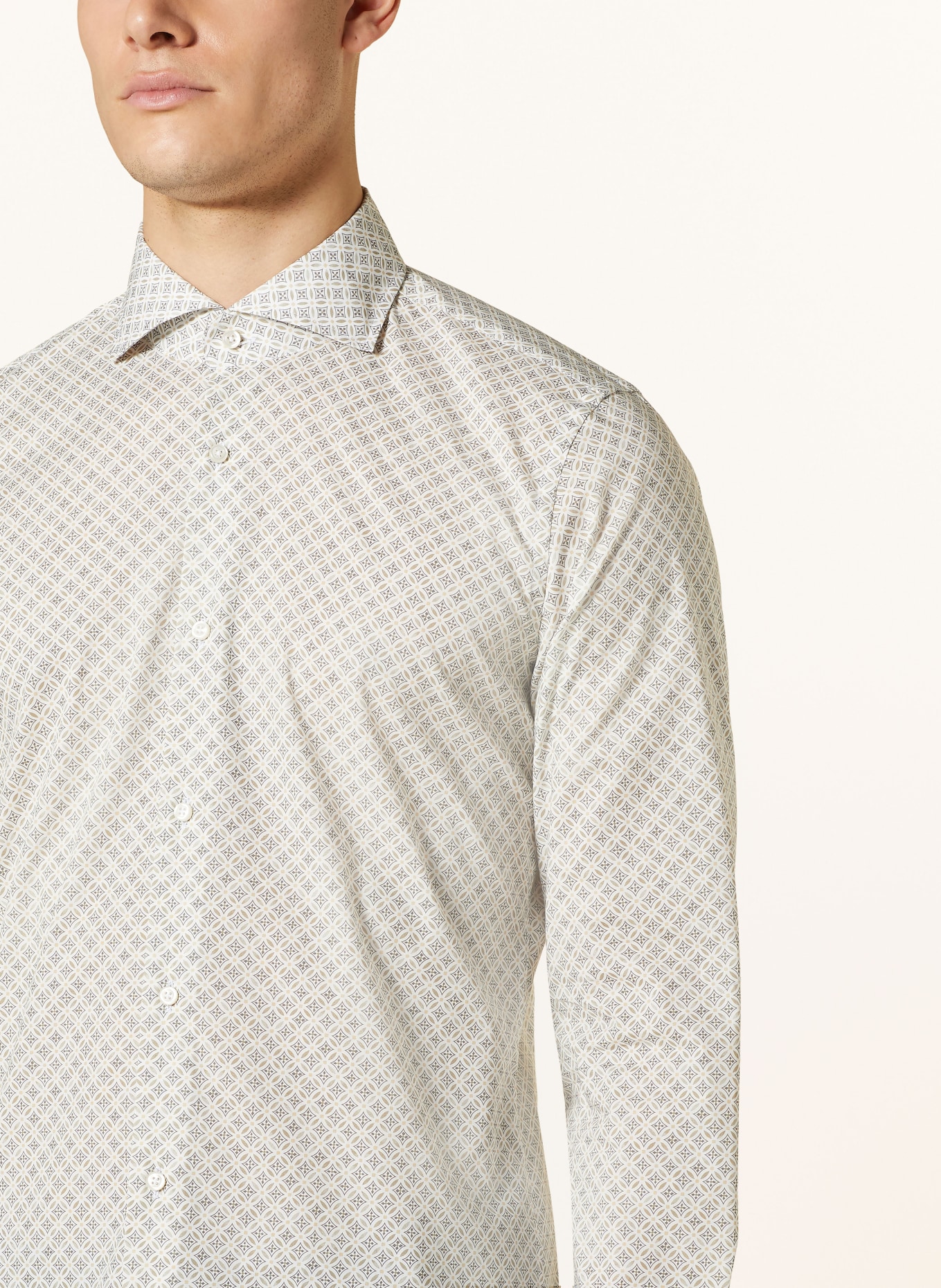 JOOP! Shirt slim fit, Color: WHITE/ TAUPE/ KHAKI (Image 4)