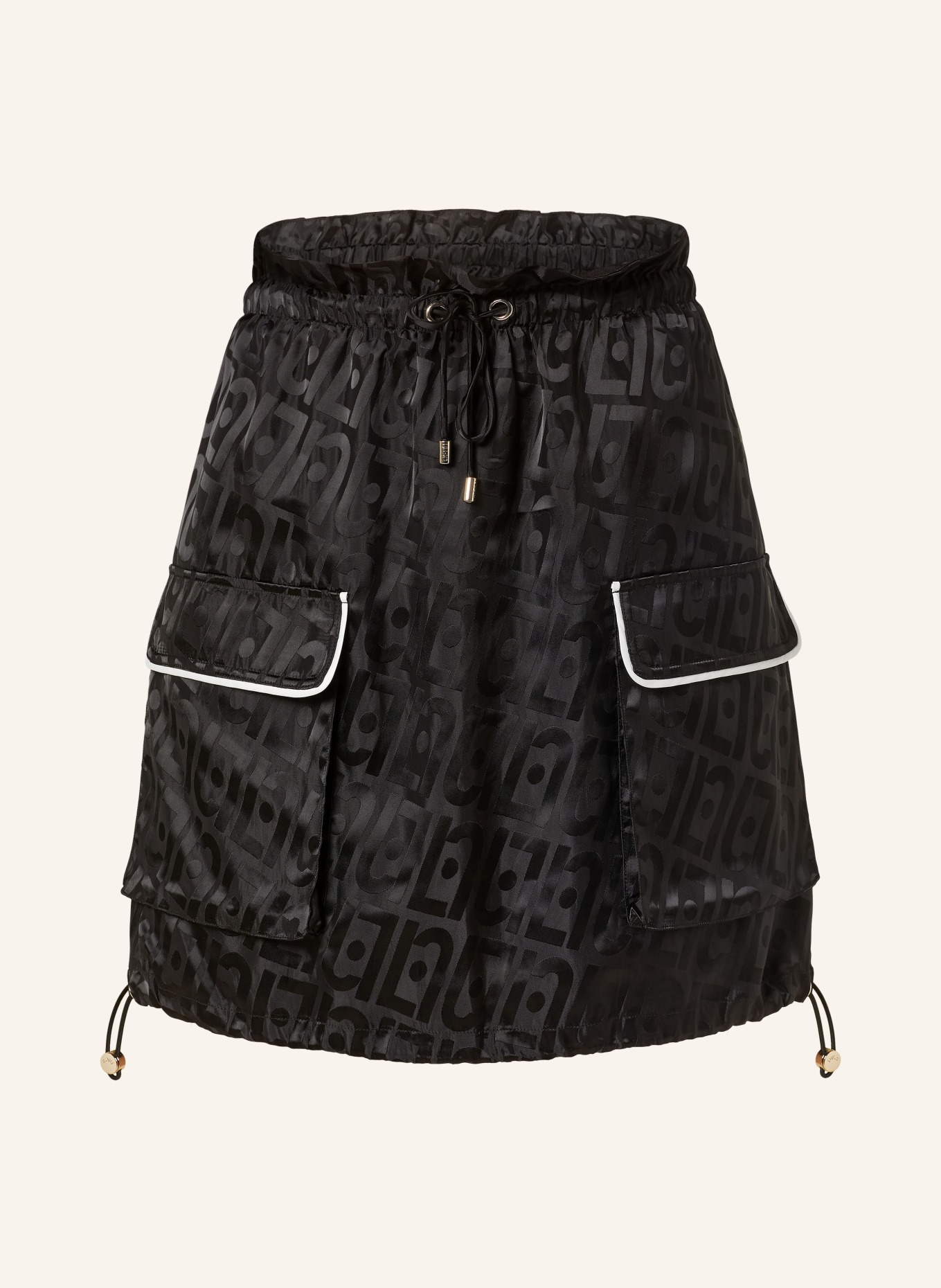 LIU JO Satin skirt, Color: BLACK (Image 1)