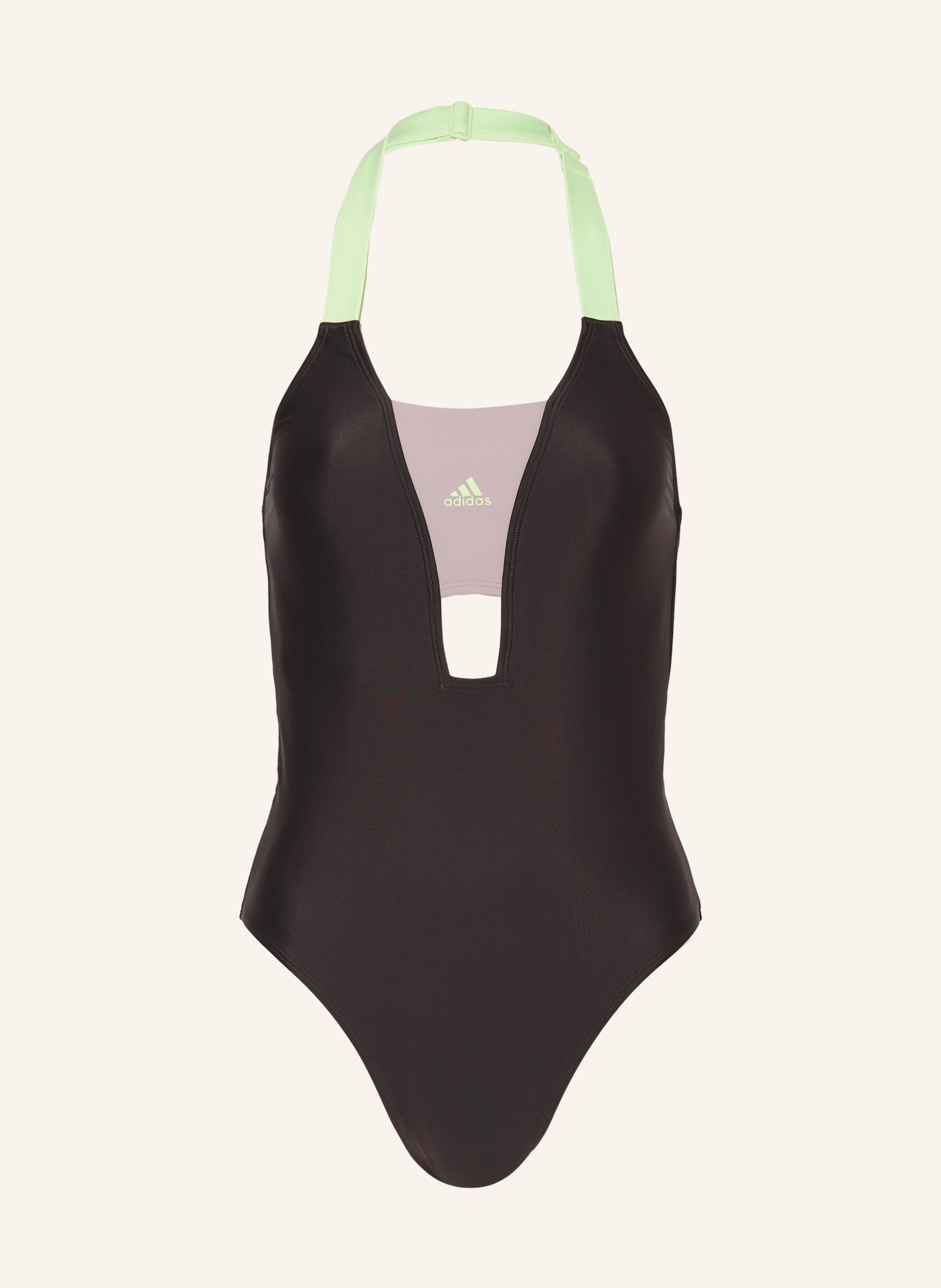 adidas Neckholder-Badeanzug SPORTSWEAR COLORBLOCK, Farbe: DUNKELLILA/ HELLLILA (Bild 1)