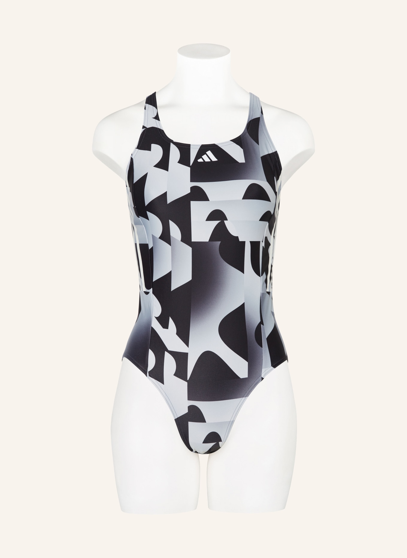 adidas Swimsuit 3-STRIPES GRAPHIC, Color: BLACK/ LIGHT GRAY (Image 2)