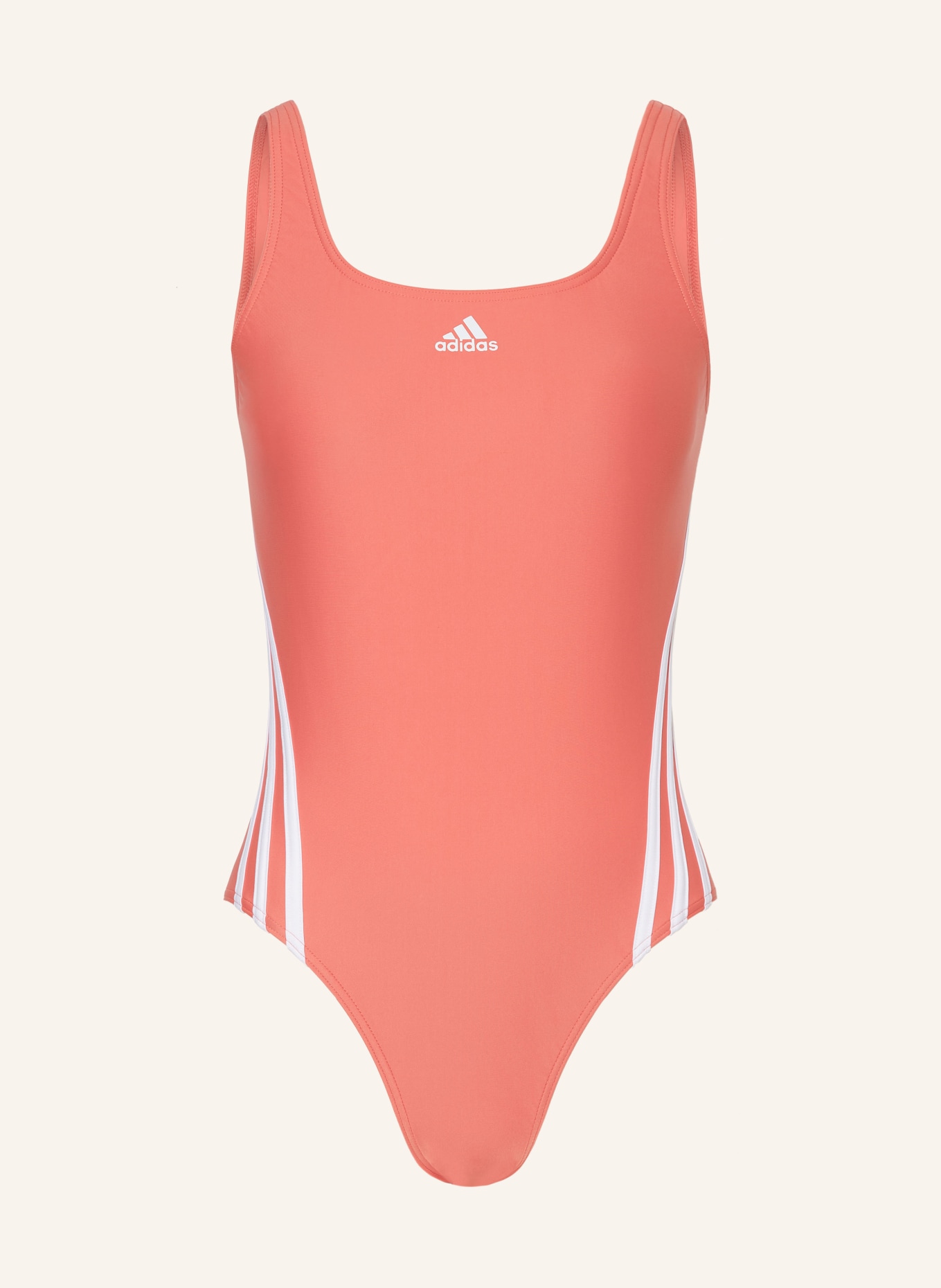 adidas Badeanzug 3-STRIPES, Farbe: HELLROT/ WEISS (Bild 1)