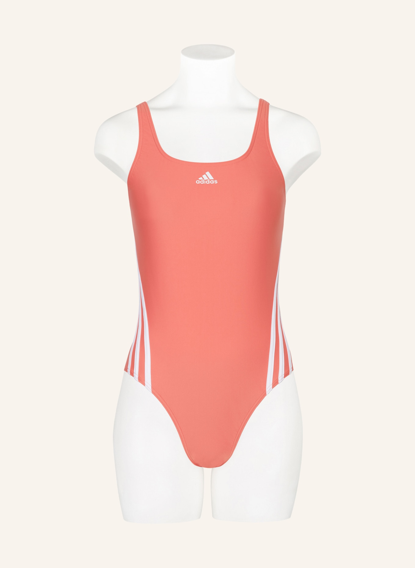 adidas Badeanzug 3-STRIPES, Farbe: HELLROT/ WEISS (Bild 2)