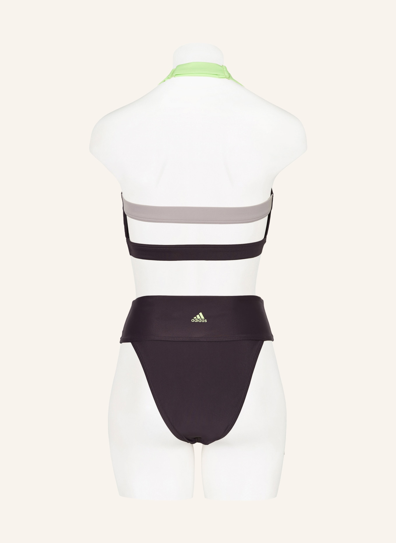 adidas Halter neck bikini SPORTSWEAR COLORBLOCK, Color: DARK PURPLE/ LIGHT GREEN (Image 3)