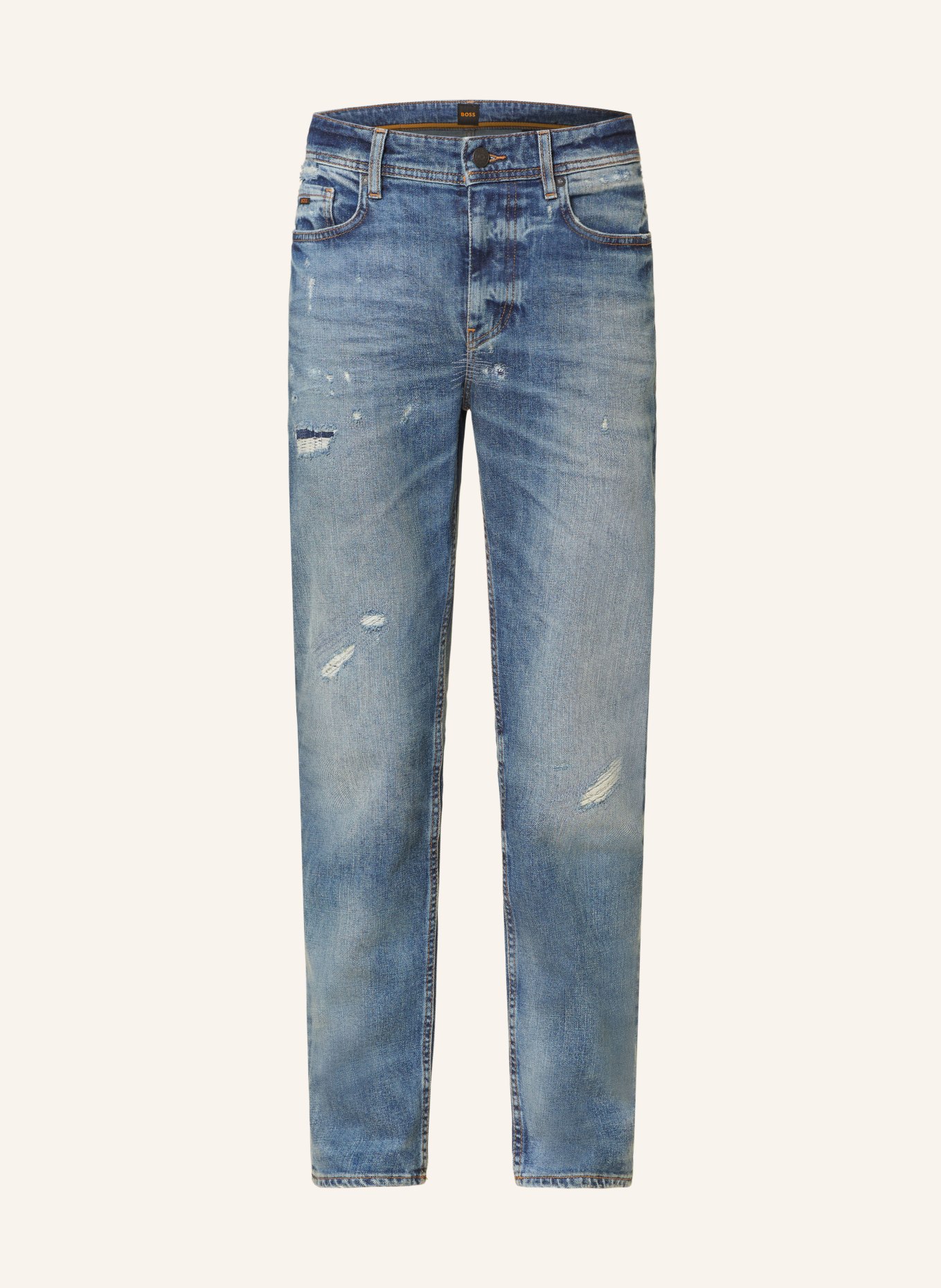 BOSS Destroyed Jeans TABER Tapered Fit, Farbe: 432 BRIGHT BLUE (Bild 1)