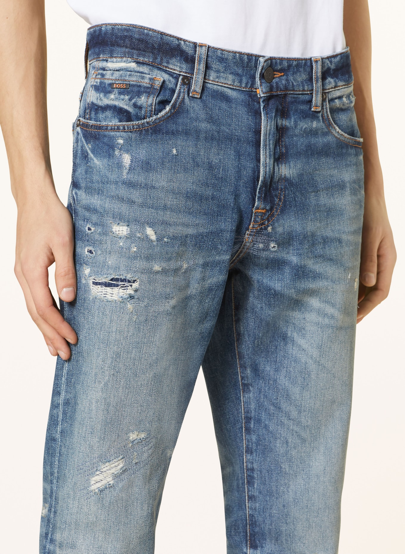 BOSS Destroyed Jeans RE.MAINE Regular Fit, Farbe: BLAU (Bild 5)