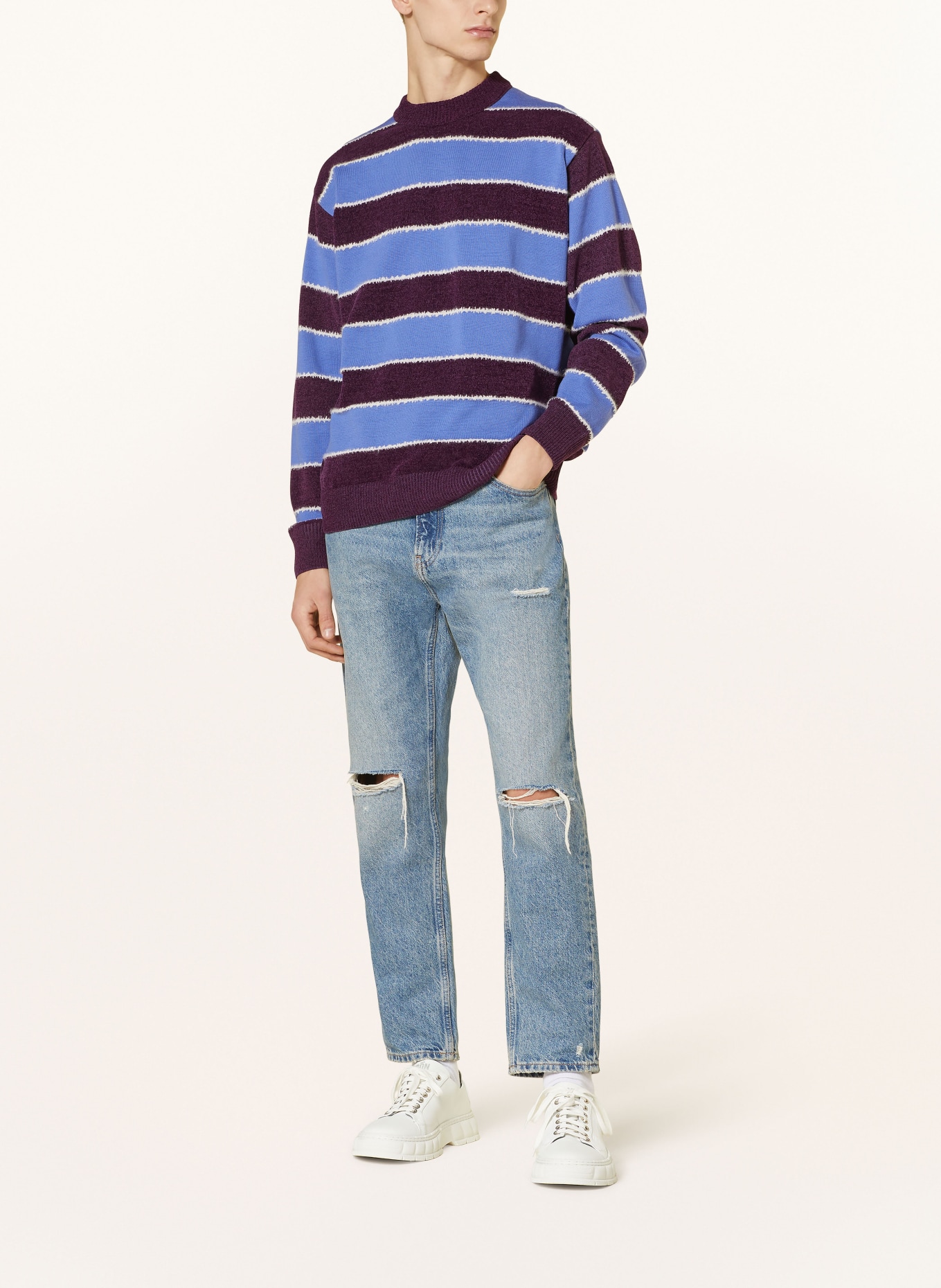 BOSS Sweater ALPERT, Color: FUCHSIA/ LIGHT BLUE (Image 2)