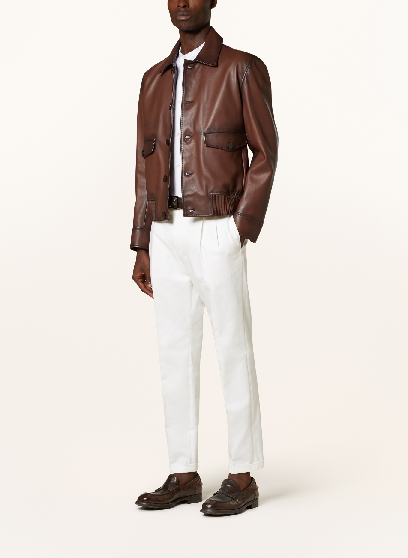 BOSS Leather jacket L-MAINT, Color: COGNAC (Image 2)