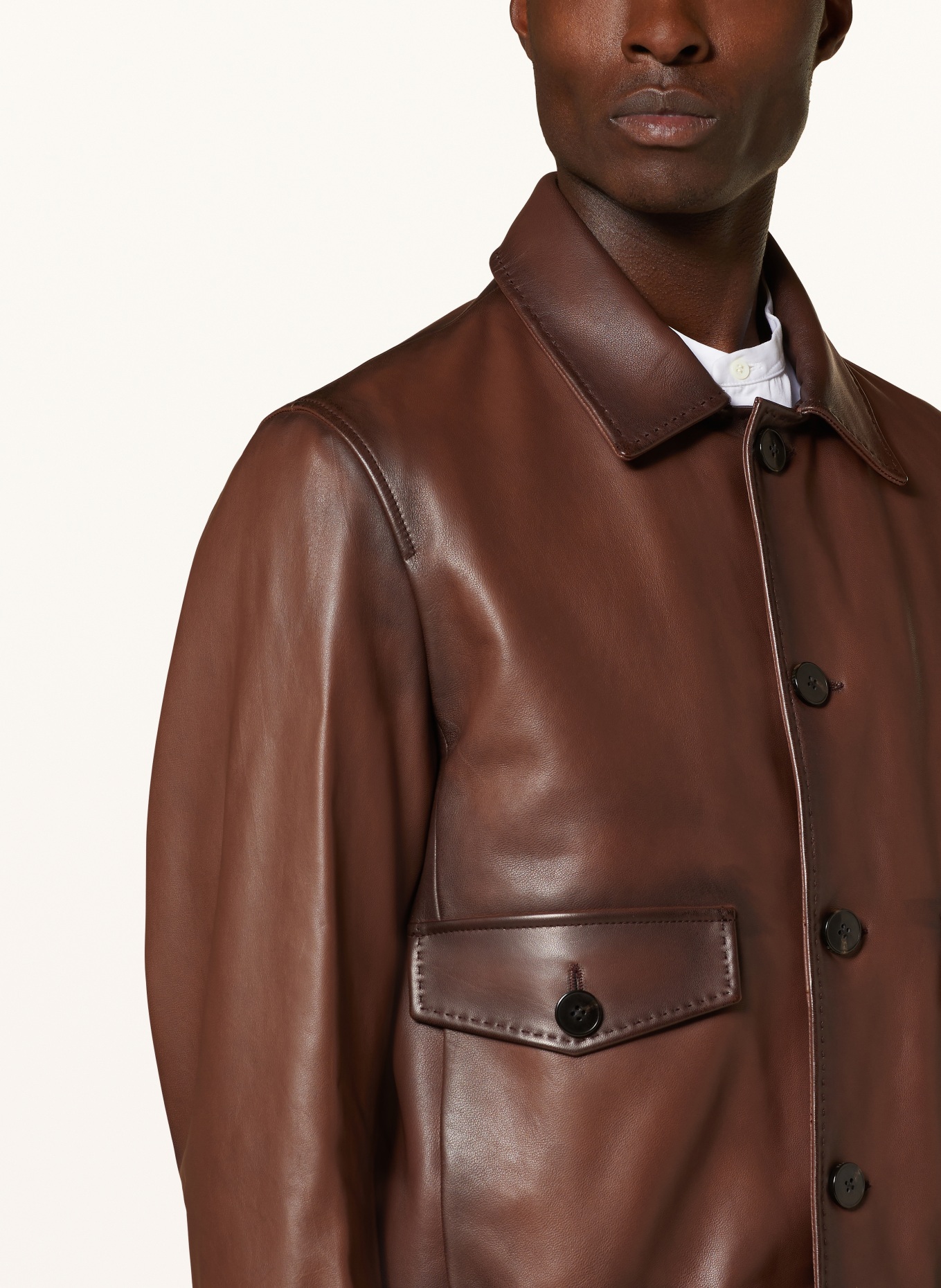 BOSS Leather jacket L-MAINT, Color: COGNAC (Image 4)