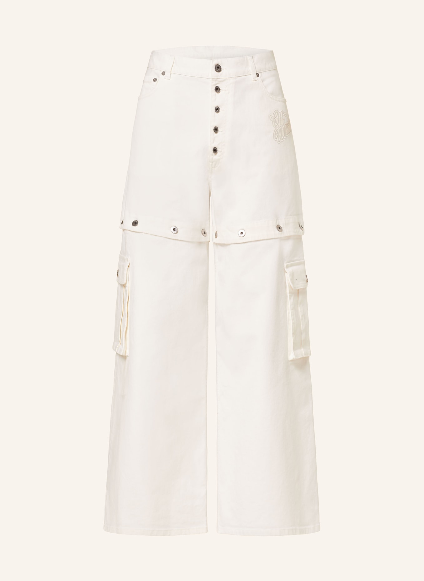 Off-White Cargo pants comfort fit with detachable leg, Color: 0202 raw white (Image 1)