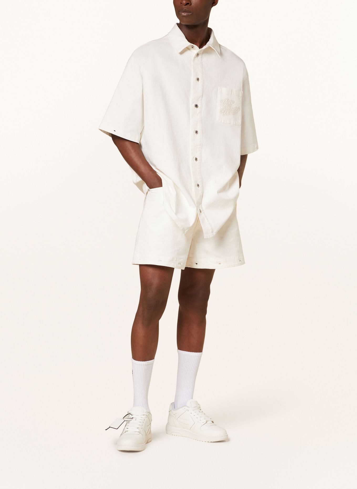 Off-White Bojówki comfort fit z odpinanymi nogawkami, Kolor: 0202 raw white (Obrazek 7)
