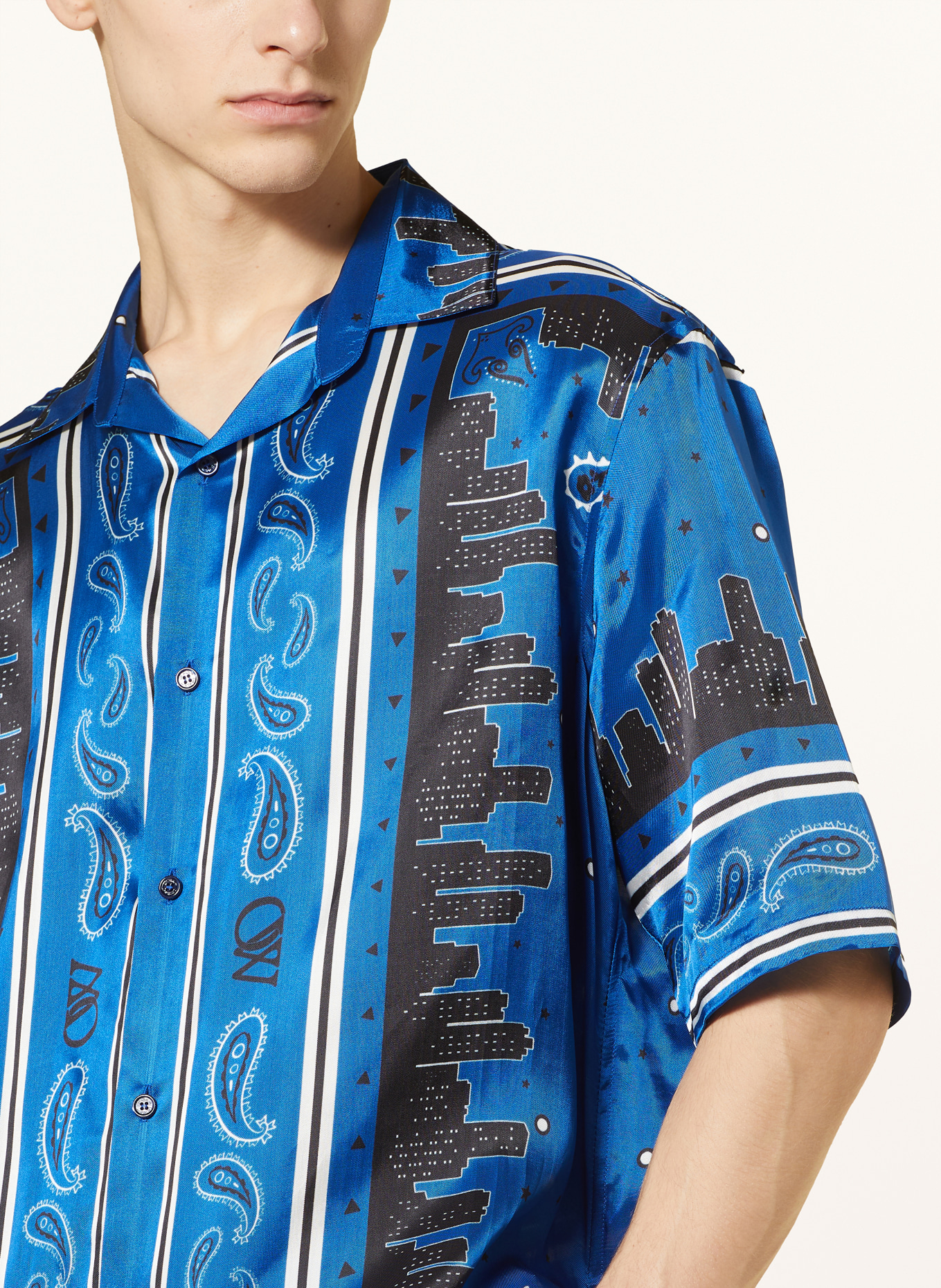 Off-White Resort shirt comfort fit, Color: BLACK/ DARK BLUE (Image 4)