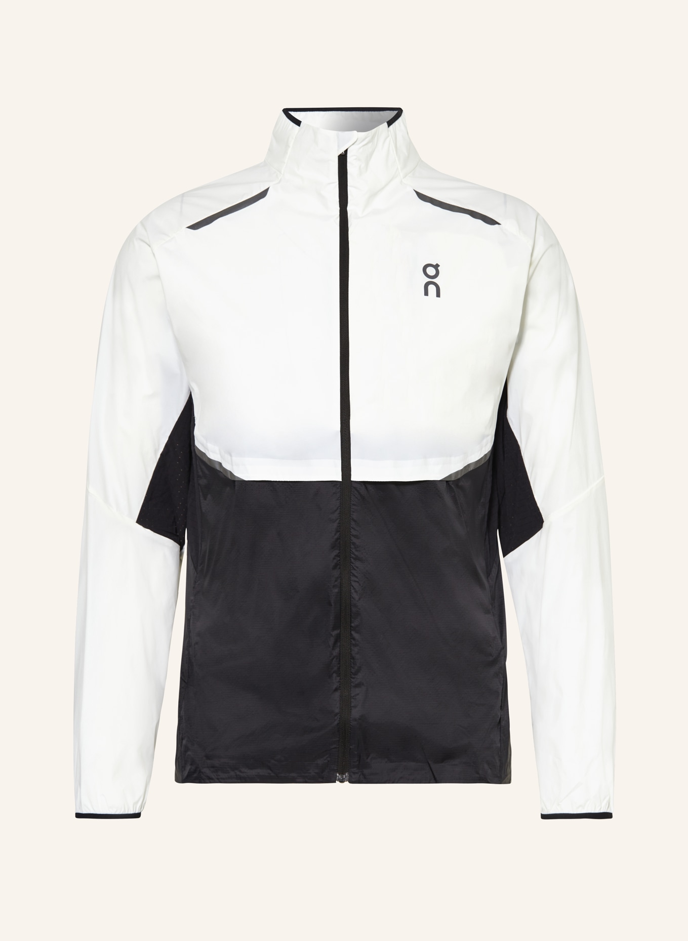 On Running jacket WEATHER, Color: ECRU/ BLACK (Image 1)