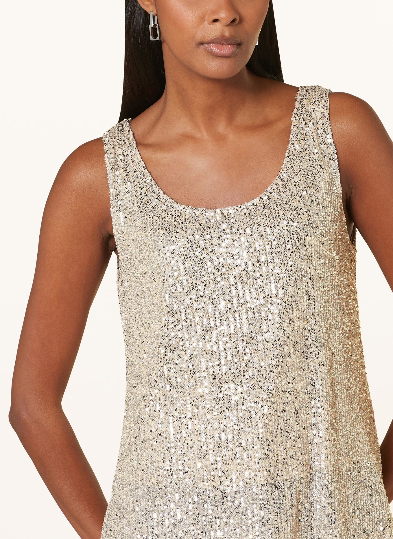 darling harbour Top with sequins, Color: CREAM/ SILVER (Image 4)