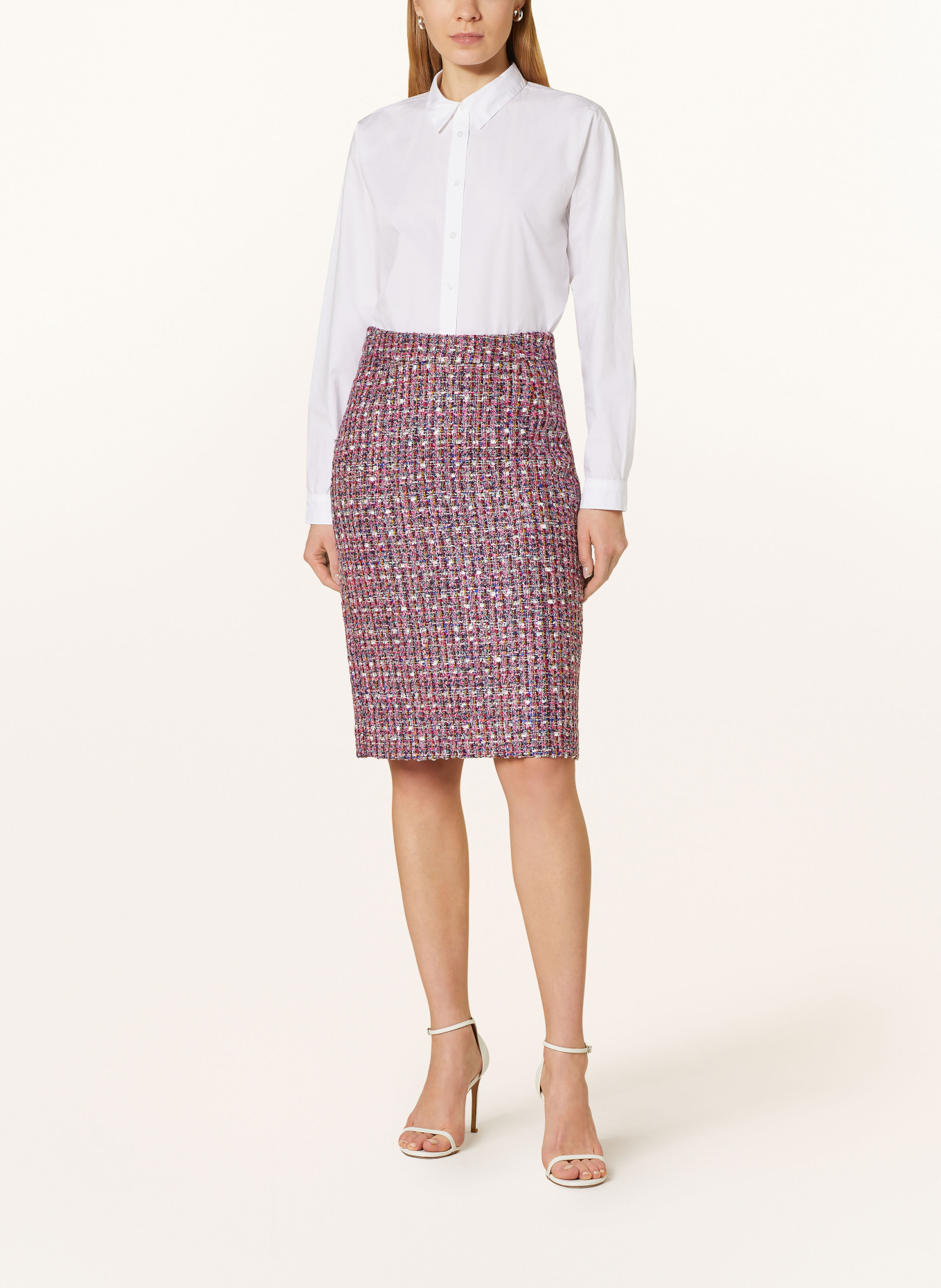 MORE & MORE Bouclé skirt, Color: PINK/ WHITE/ BLUE (Image 2)