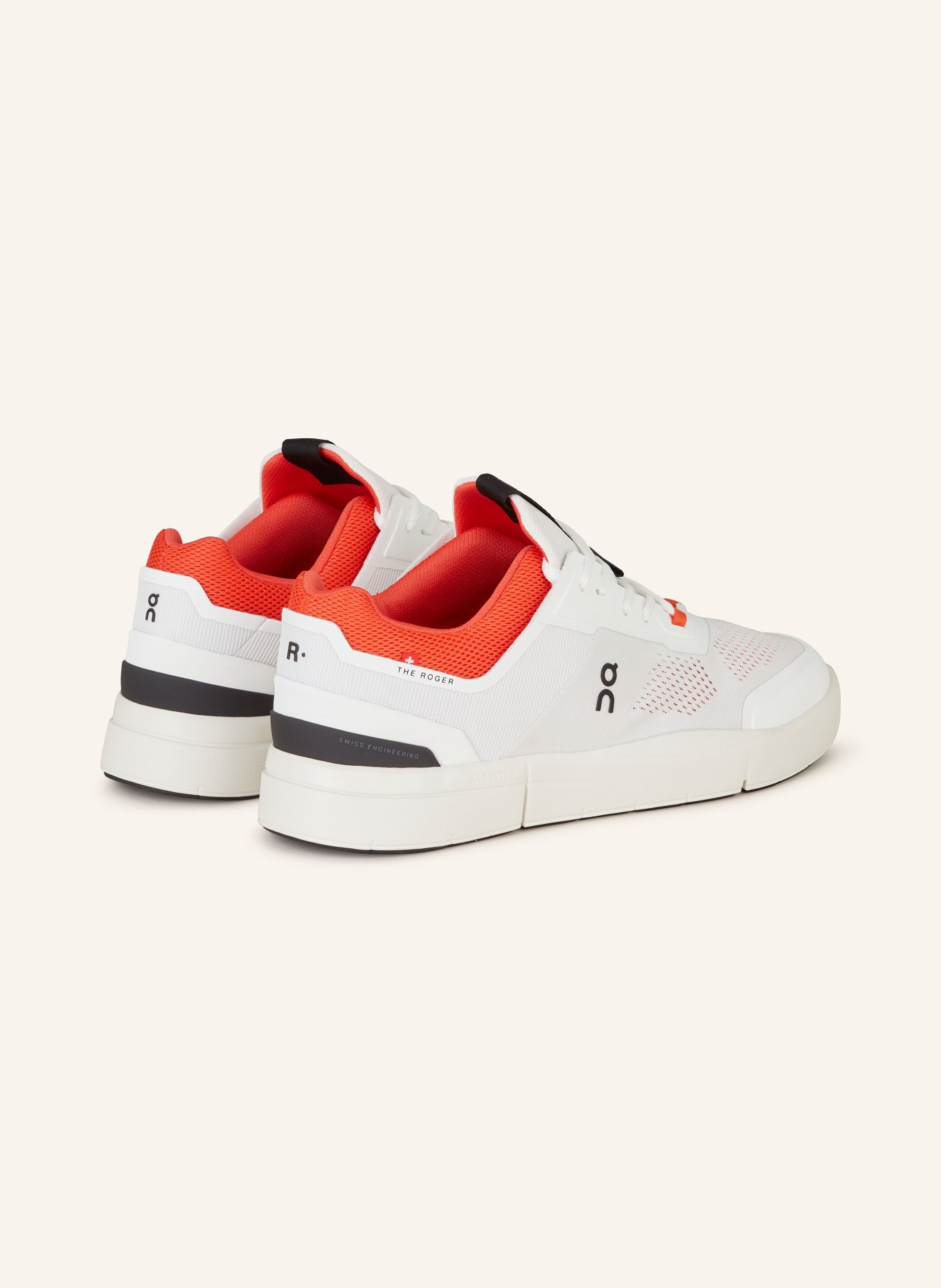 On Sneakers THE ROGER SPIN, Color: WHITE/ ORANGE (Image 2)