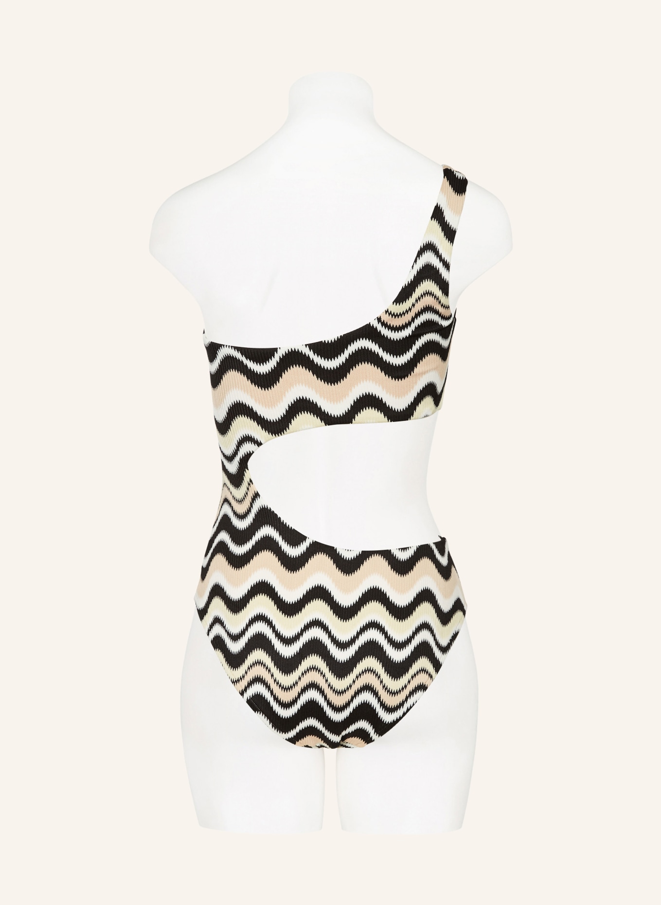 SEAFOLLY One-shoulder swimsuit NEUE WAVE, Color: BLACK/ BEIGE/ ECRU (Image 3)