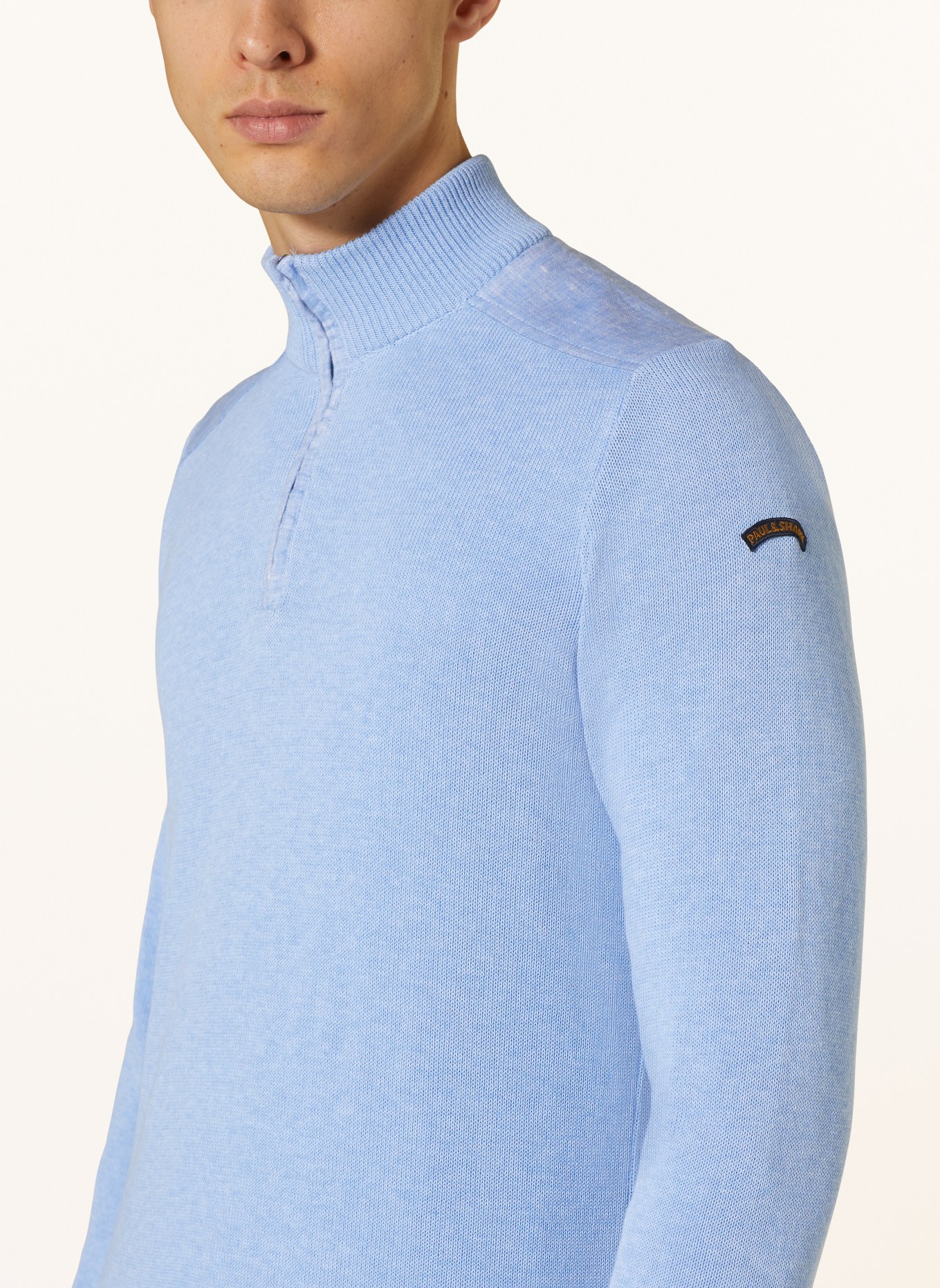 Light blue half zip discount sweater