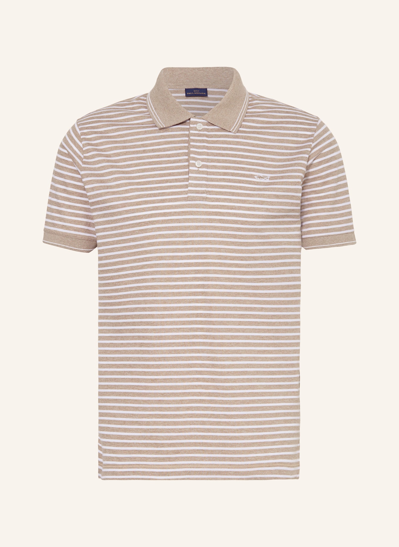 PAUL & SHARK Piqué-Poloshirt Regular Fit, Farbe: WEISS/ BEIGE (Bild 1)