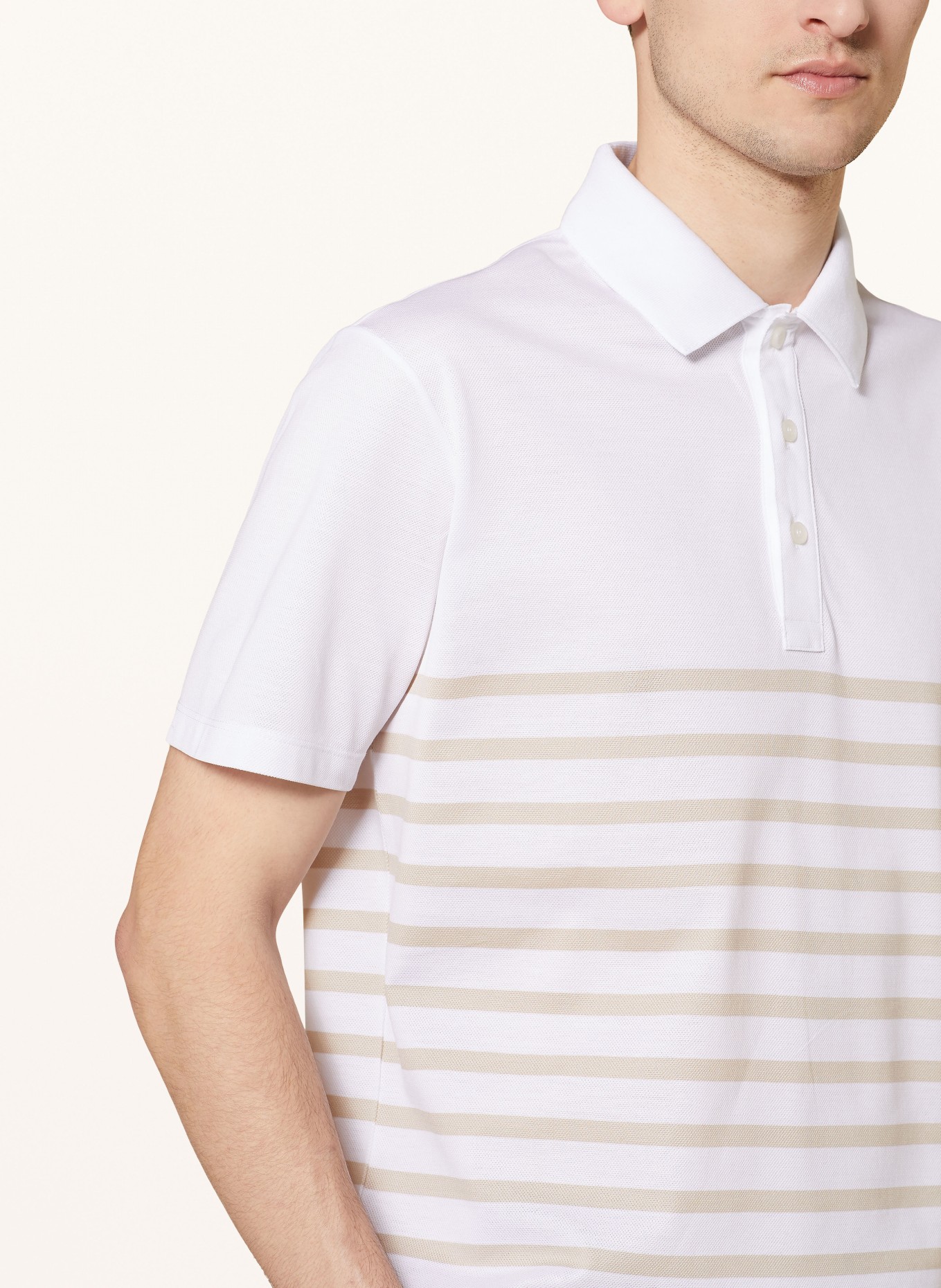 PAUL & SHARK Piqué-Poloshirt, Farbe: WEISS/ BEIGE (Bild 4)