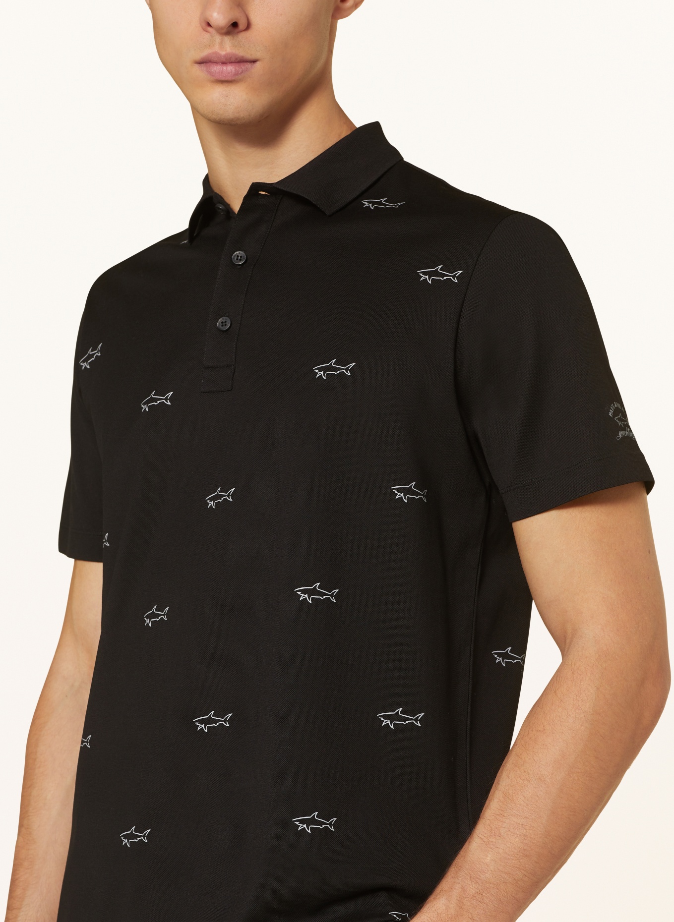 PAUL & SHARK Piqué-Poloshirt, Farbe: SCHWARZ (Bild 4)