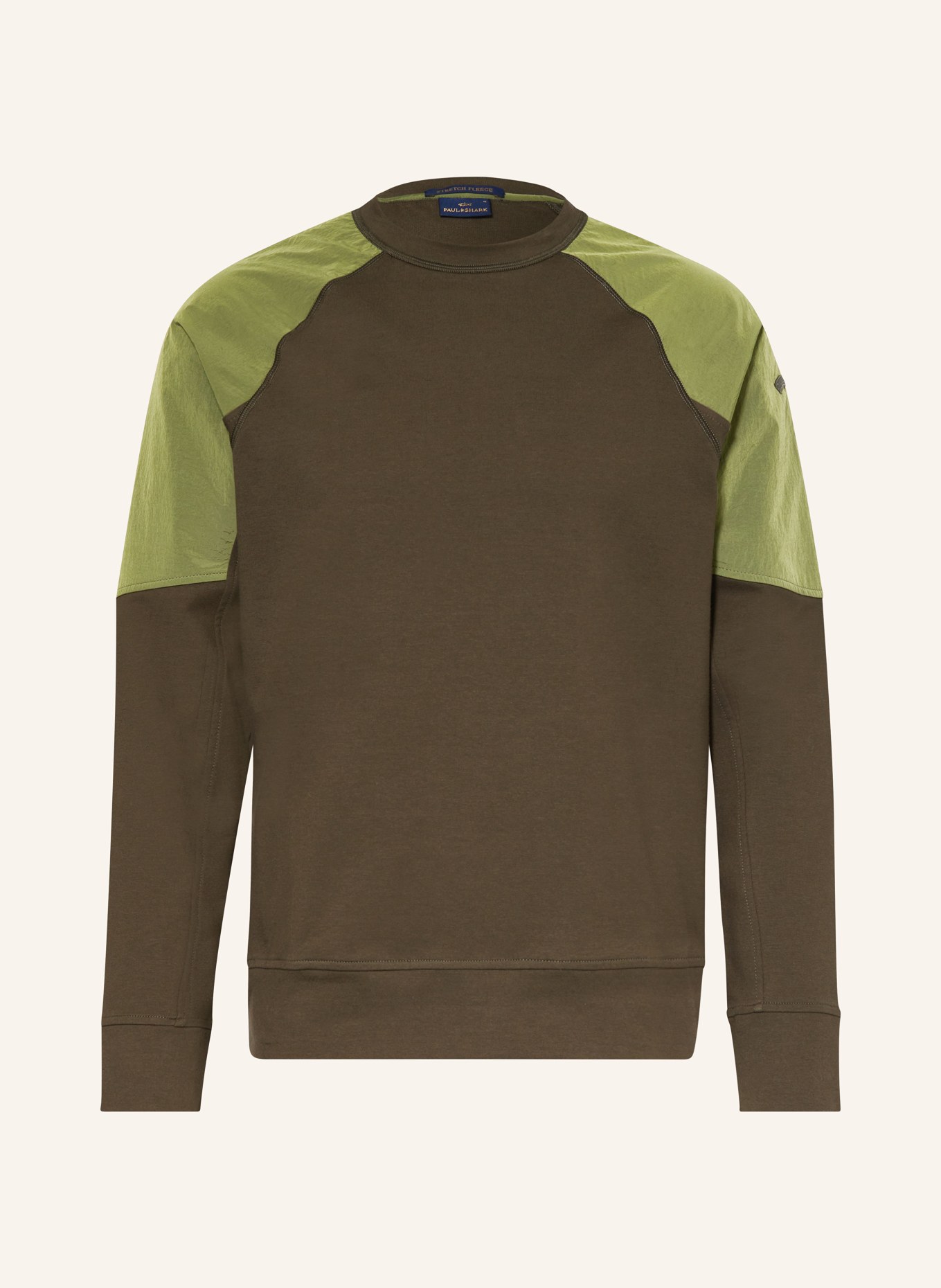 PAUL & SHARK Sweatshirt im Materialmix, Farbe: OLIV/ KHAKI (Bild 1)