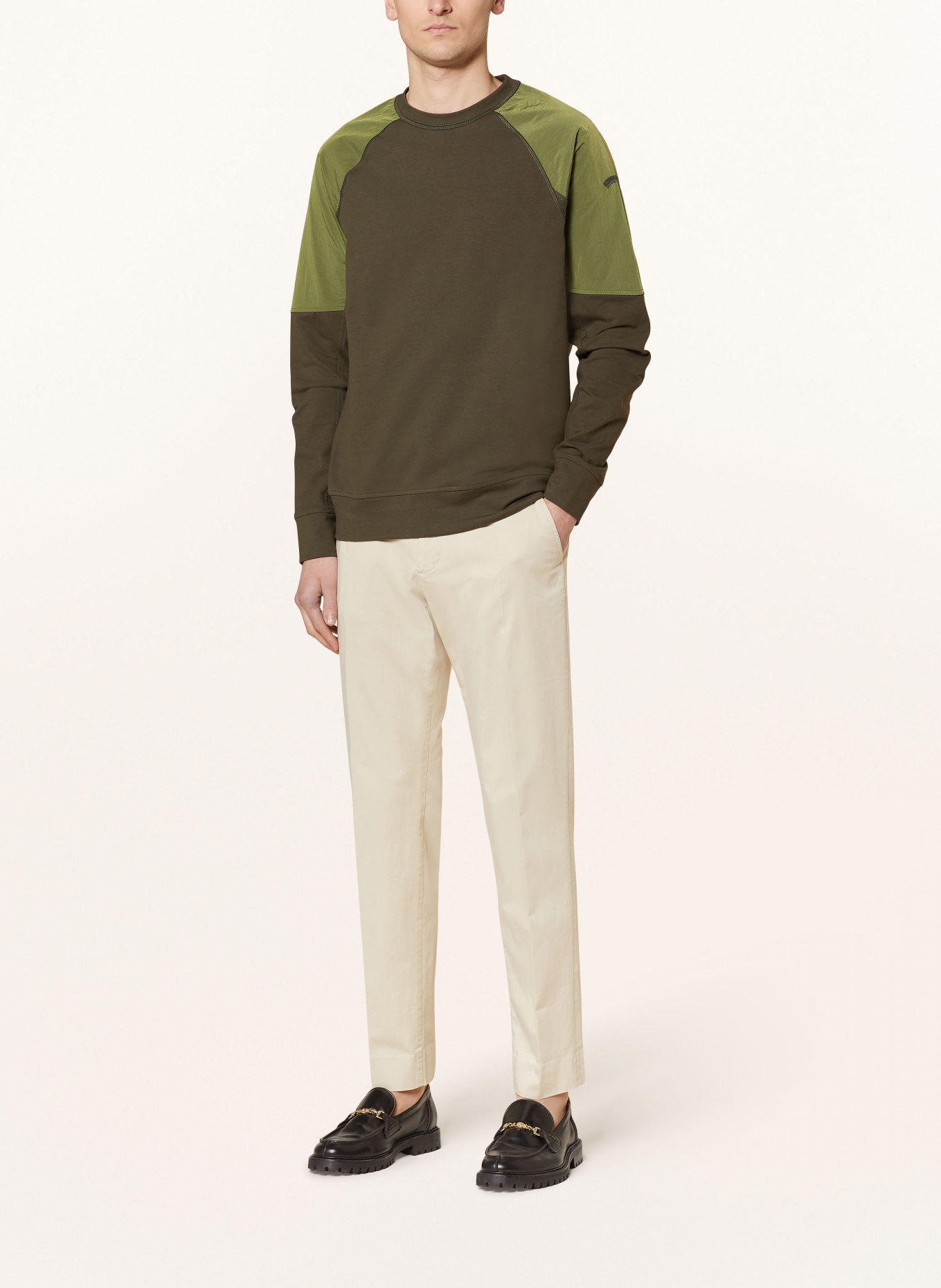 PAUL & SHARK Sweatshirt in mixed materials, Color: OLIVE/ KHAKI (Image 2)