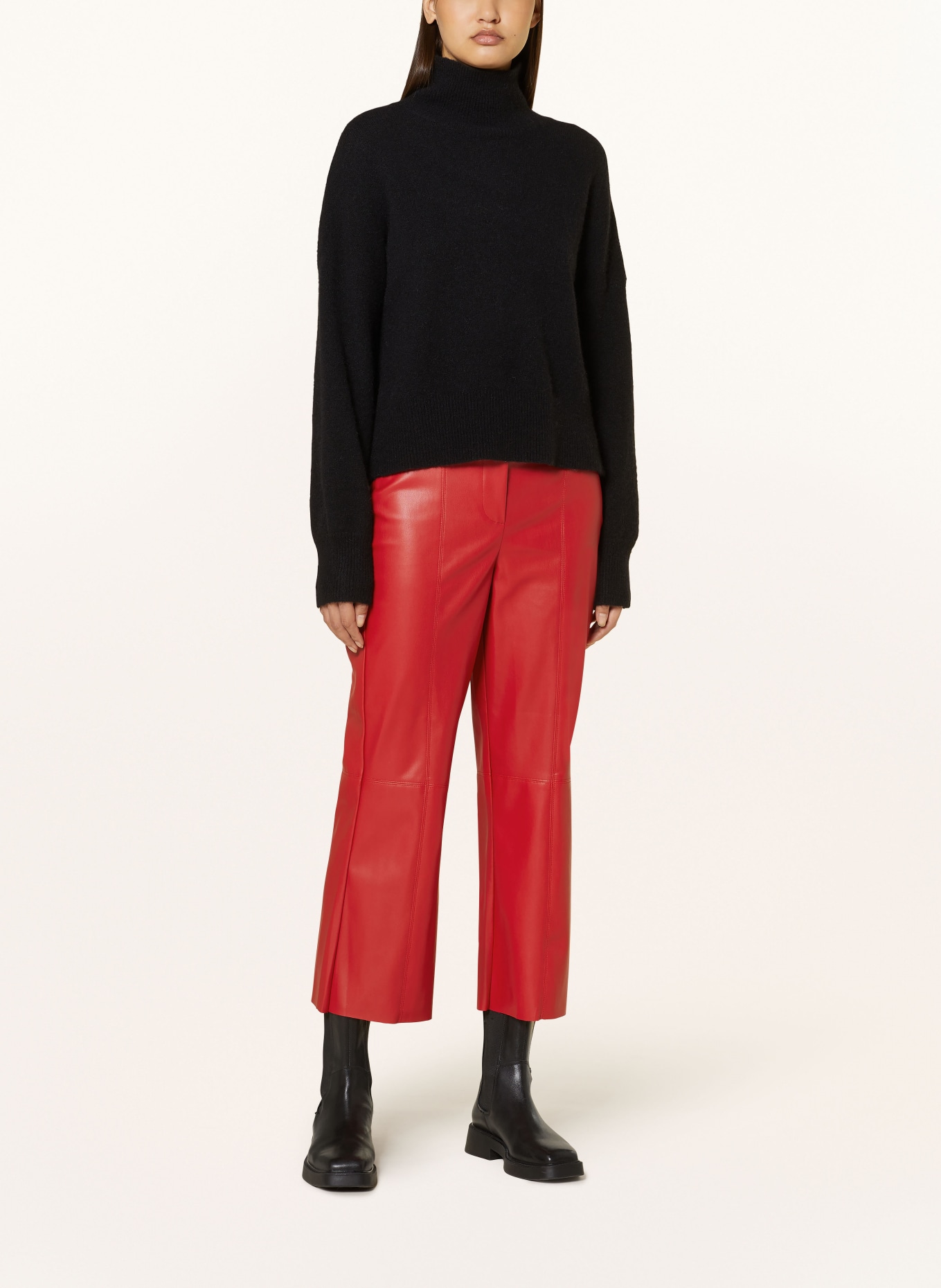 Smith & Soul 7/8 trousers in leather look, Color: RED (Image 2)