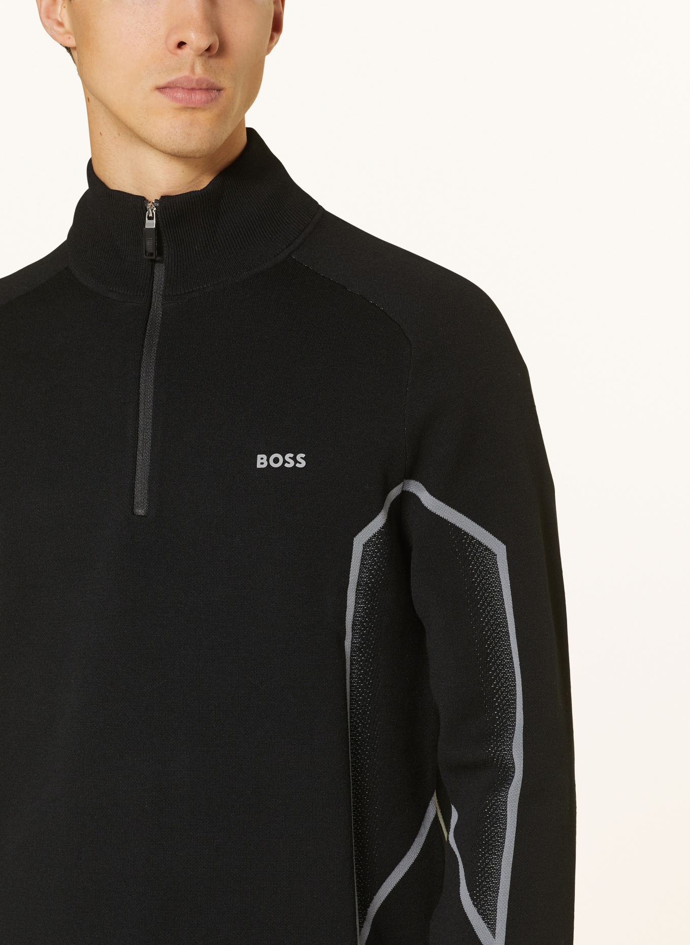 BOSS Half-zip sweater ZARKLO, Color: BLACK (Image 4)