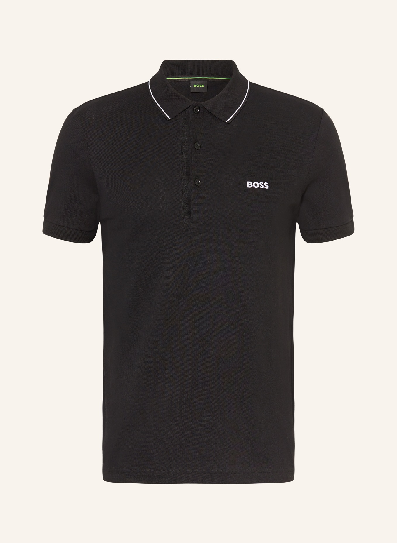 BOSS Piqué polo shirt PAULE slim fit, Color: BLACK (Image 1)