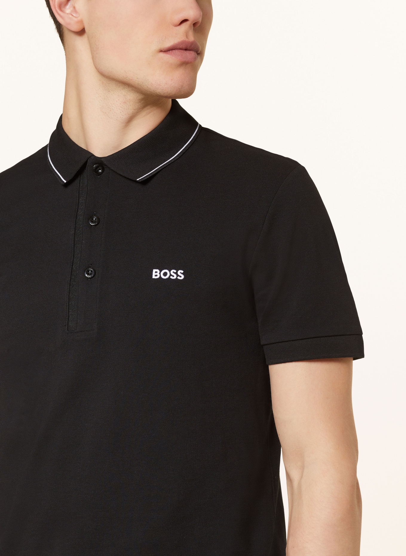 BOSS Piqué-Poloshirt PAULE Slim Fit, Farbe: SCHWARZ (Bild 4)