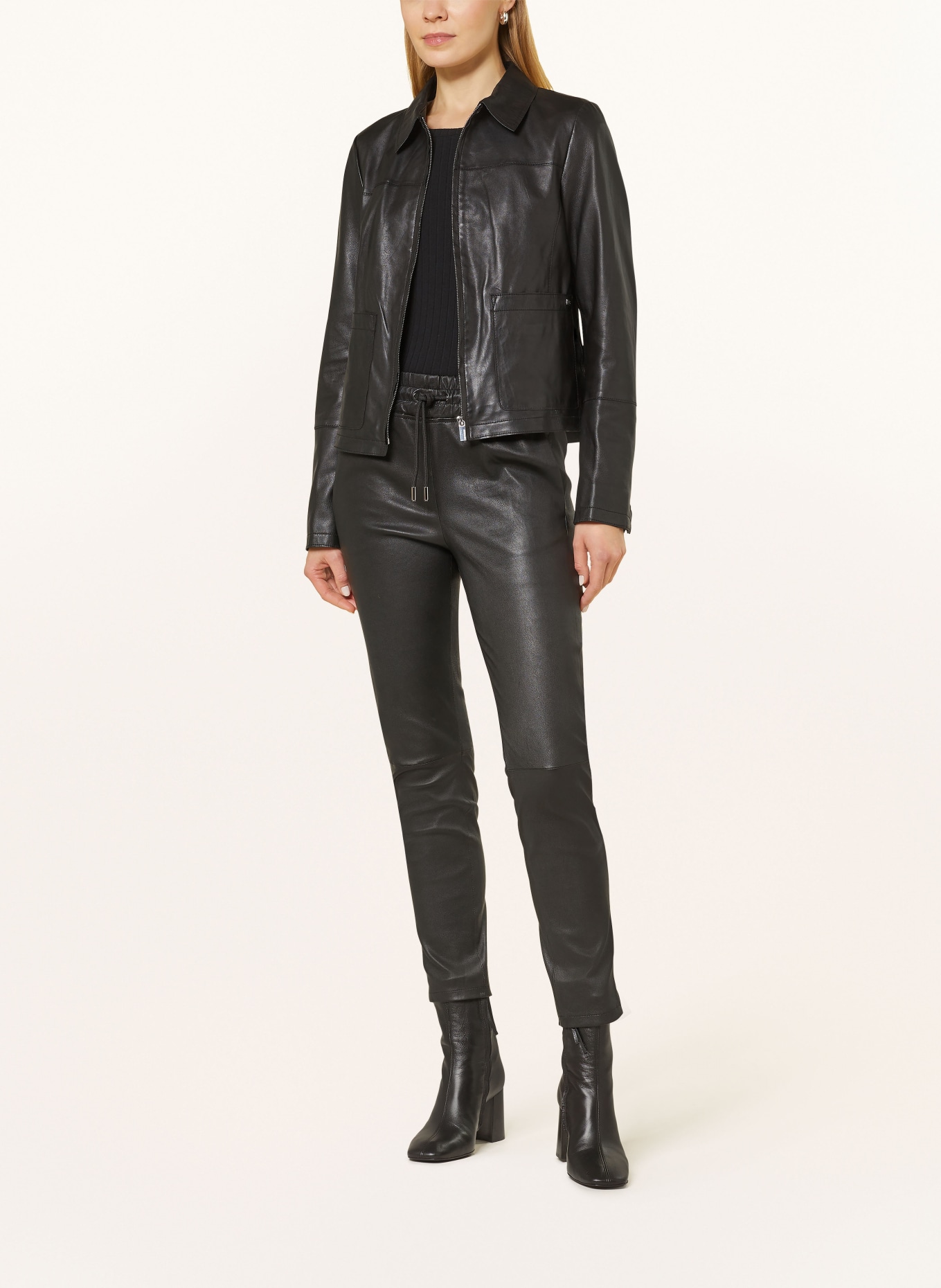 MILESTONE Leather jacket MSMALLOW, Color: BLACK (Image 2)