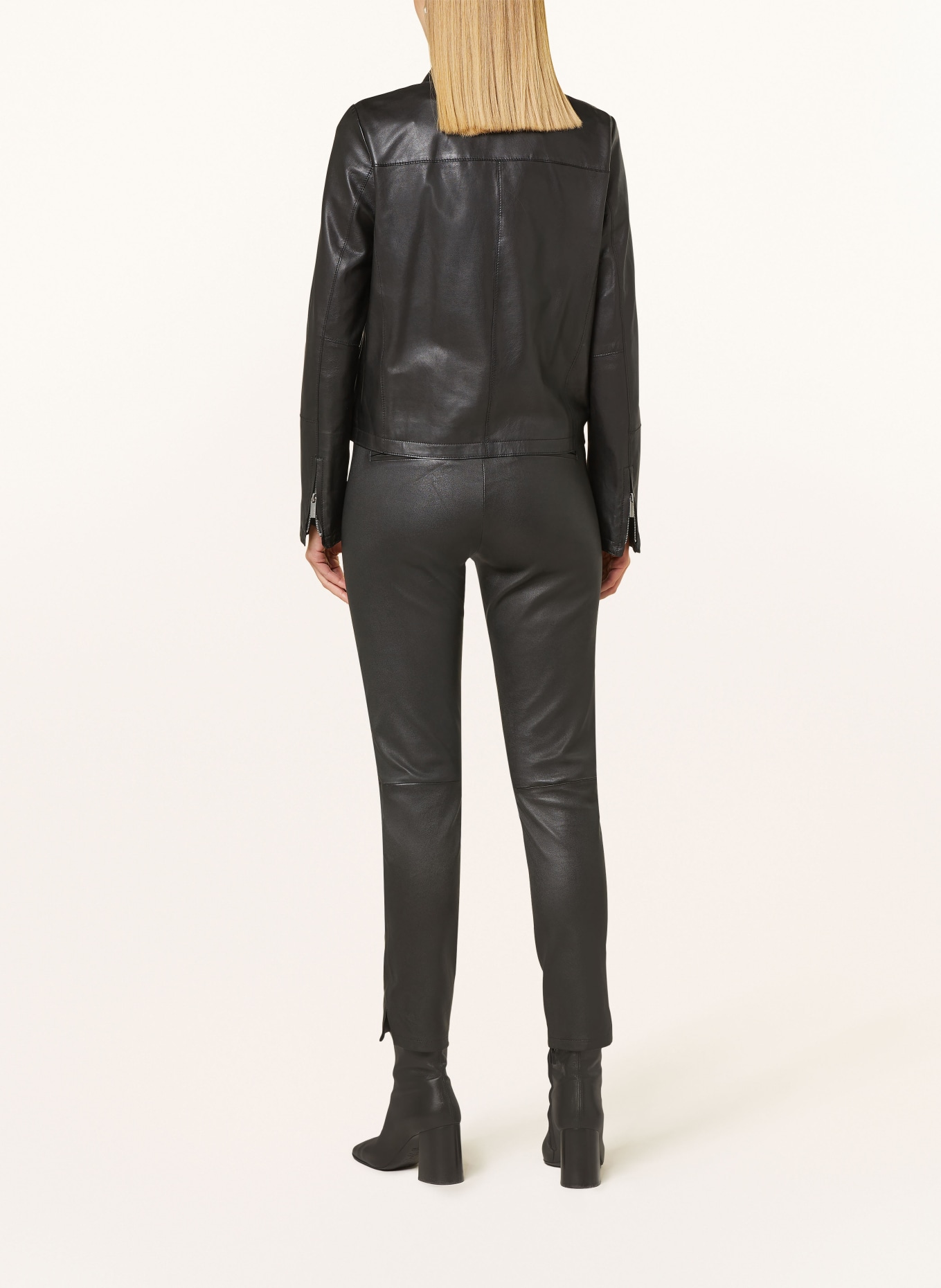 MILESTONE Leather jacket MSMALLOW, Color: BLACK (Image 3)
