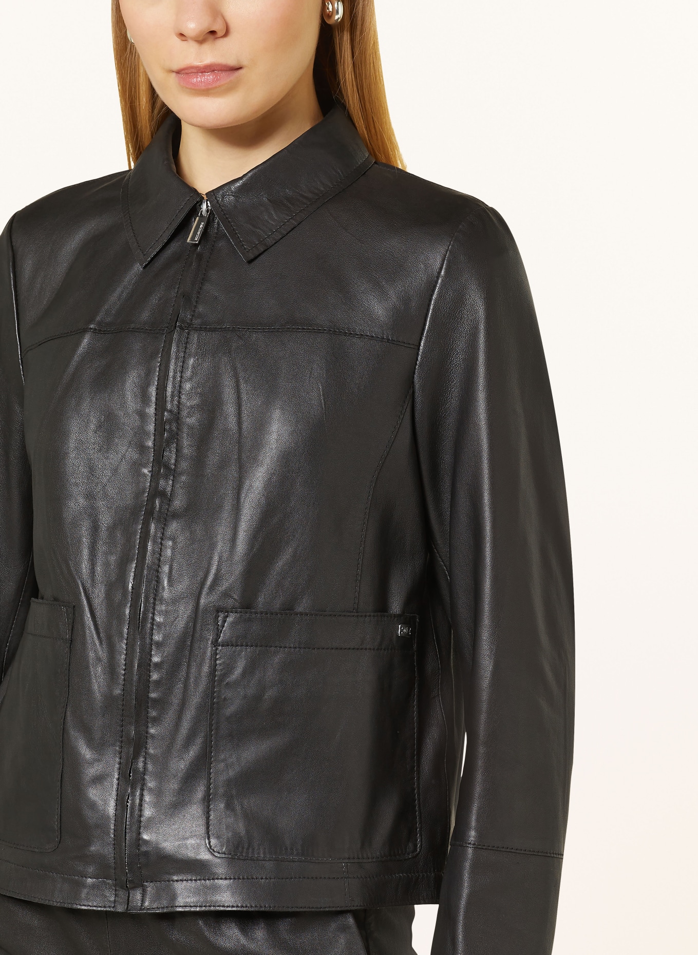 MILESTONE Leather jacket MSMALLOW, Color: BLACK (Image 4)
