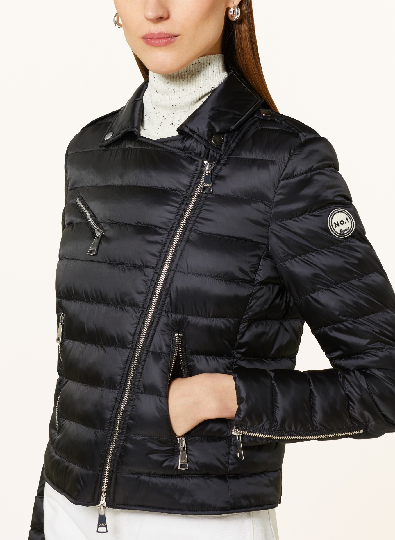 No.1 Como Quilted jacket SANREMO, Color: BLACK (Image 4)