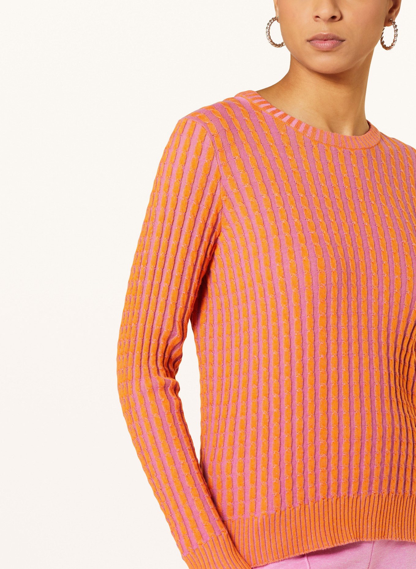 ICHI Sweater IHCOSETTE, Color: ORANGE/ PINK (Image 4)