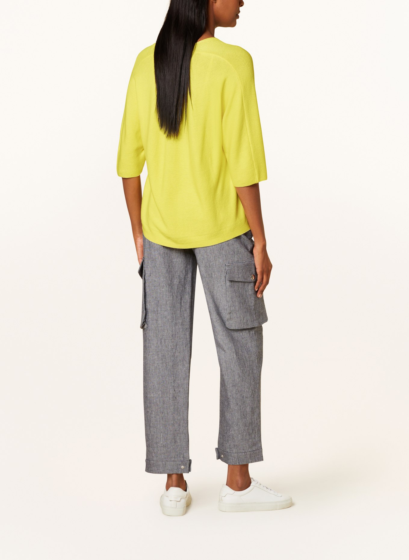 darling harbour Knit shirt with 3/4 sleeves, Color: YELLOW (Image 3)