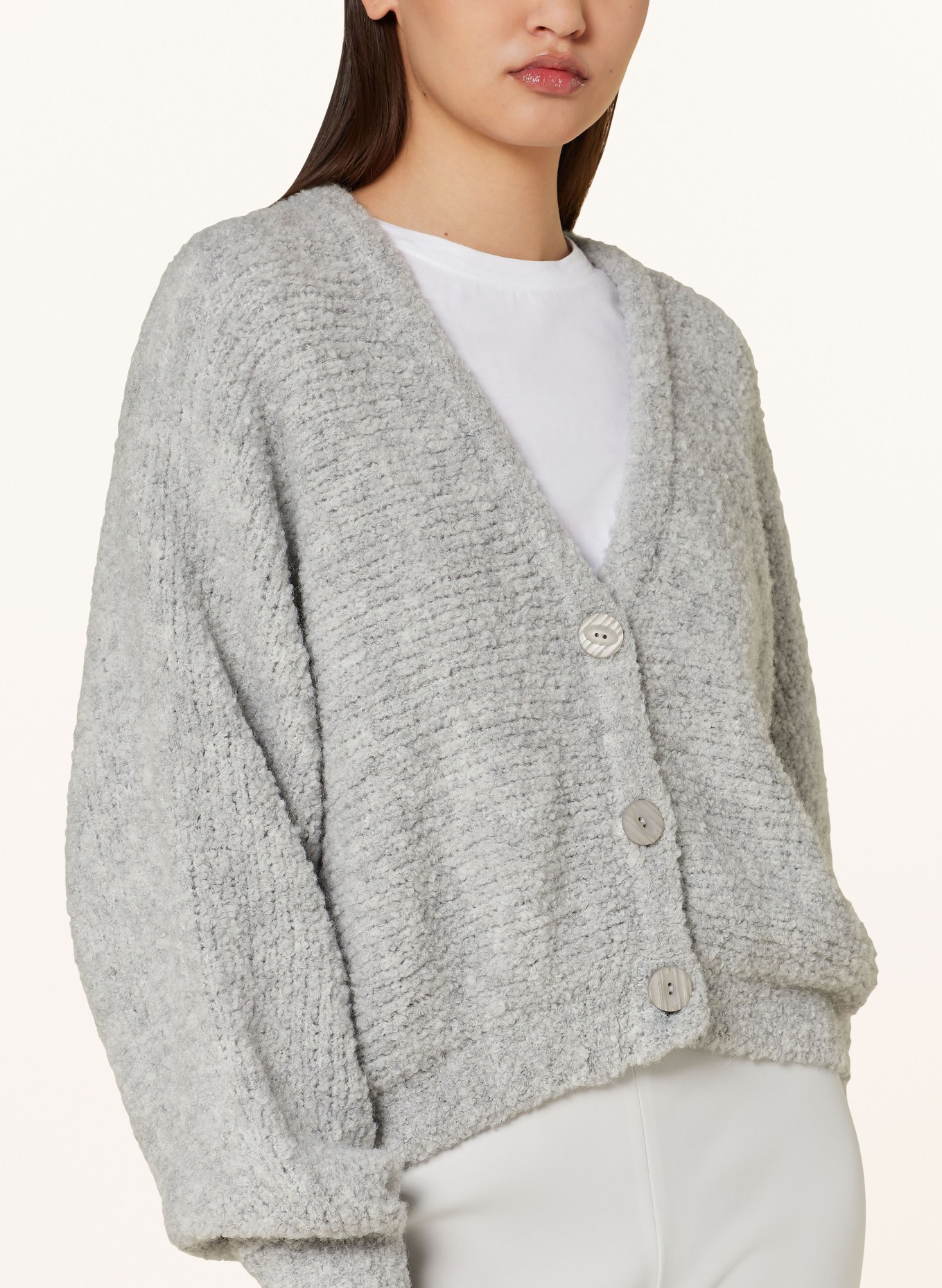 American Vintage Cardigan ZOLLY, Color: LIGHT GRAY (Image 4)