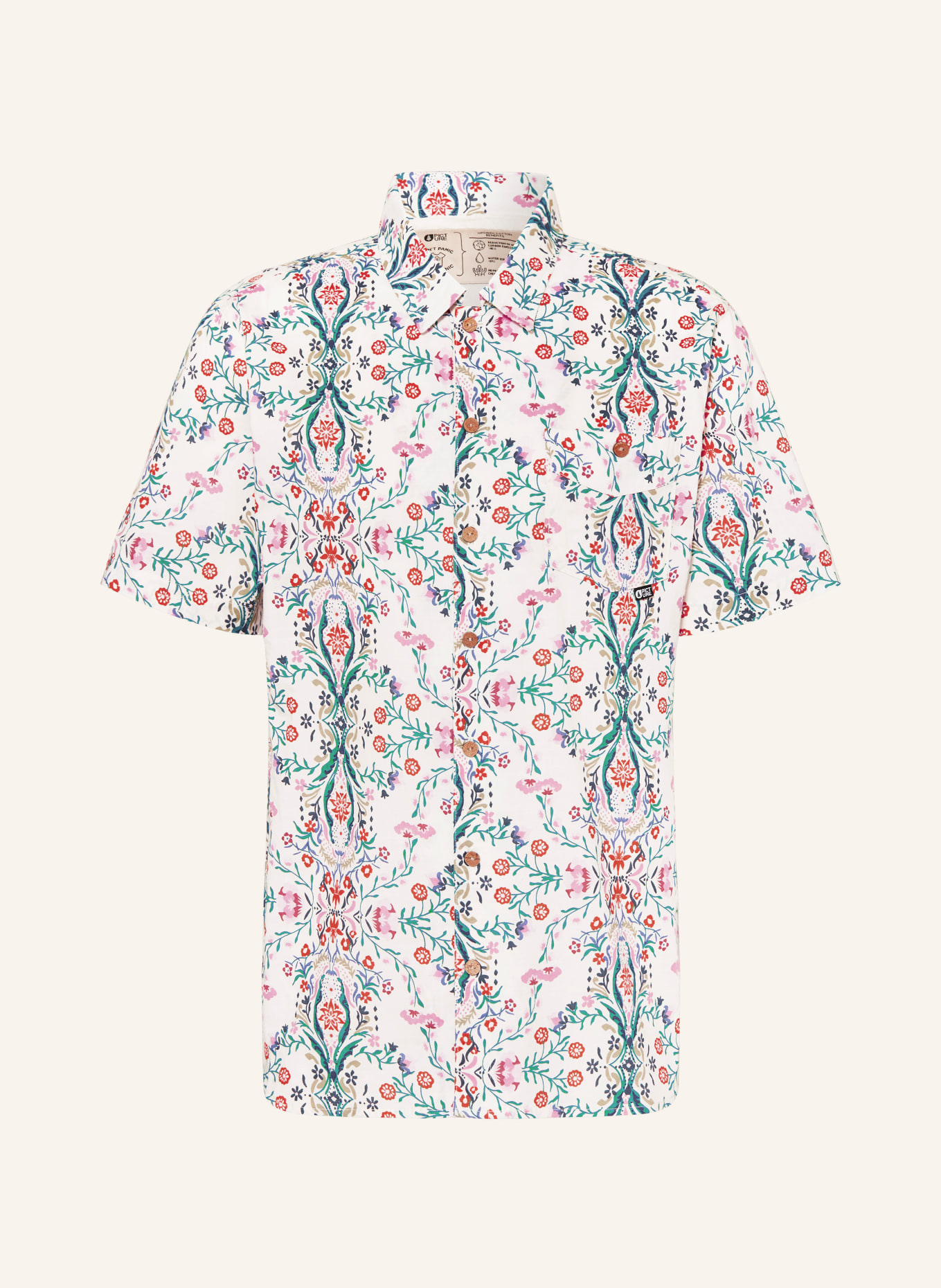 PICTURE Shirt MATAIKONA relaxed fit, Color: WHITE/ RED/ GREEN (Image 1)
