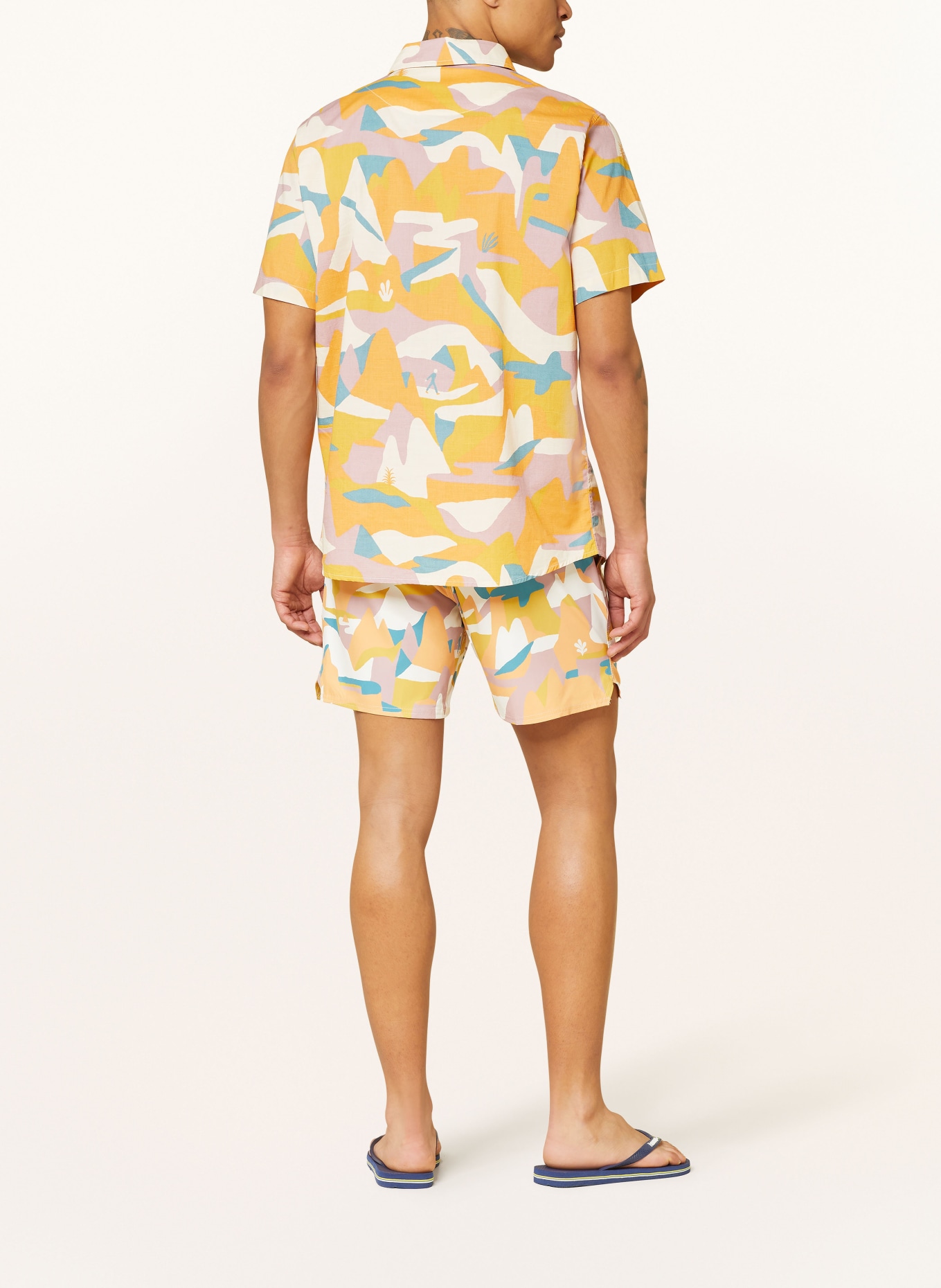 PICTURE Koszula MATAIKONA relaxed fit: POMARAŃCZOWY / PETROL / KREMOWY