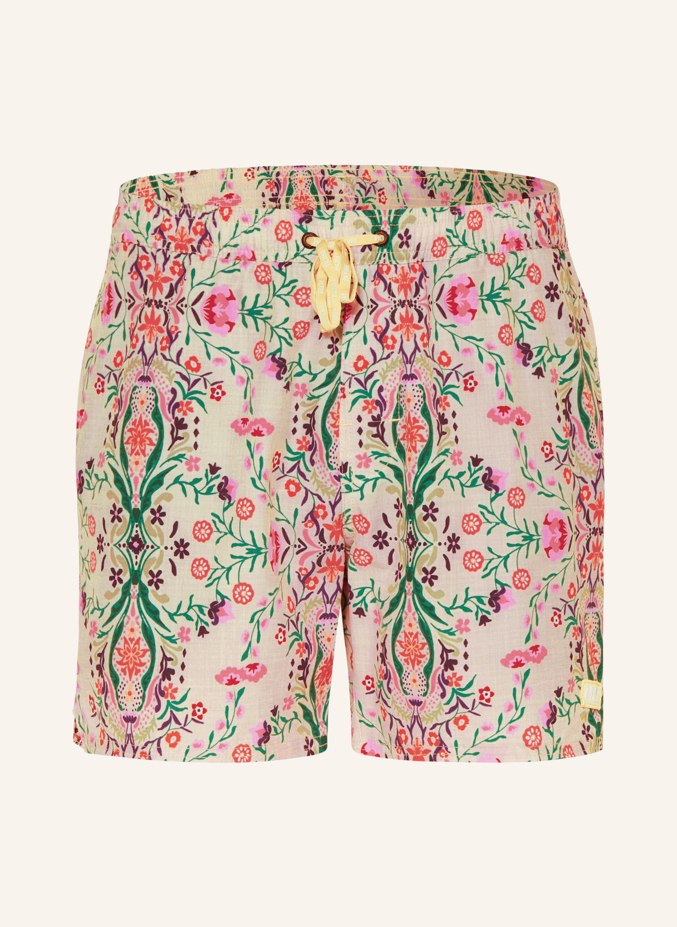 PICTURE Swim shorts PIAU BRDS, Color: CREAM/ GREEN/ PINK (Image 1)